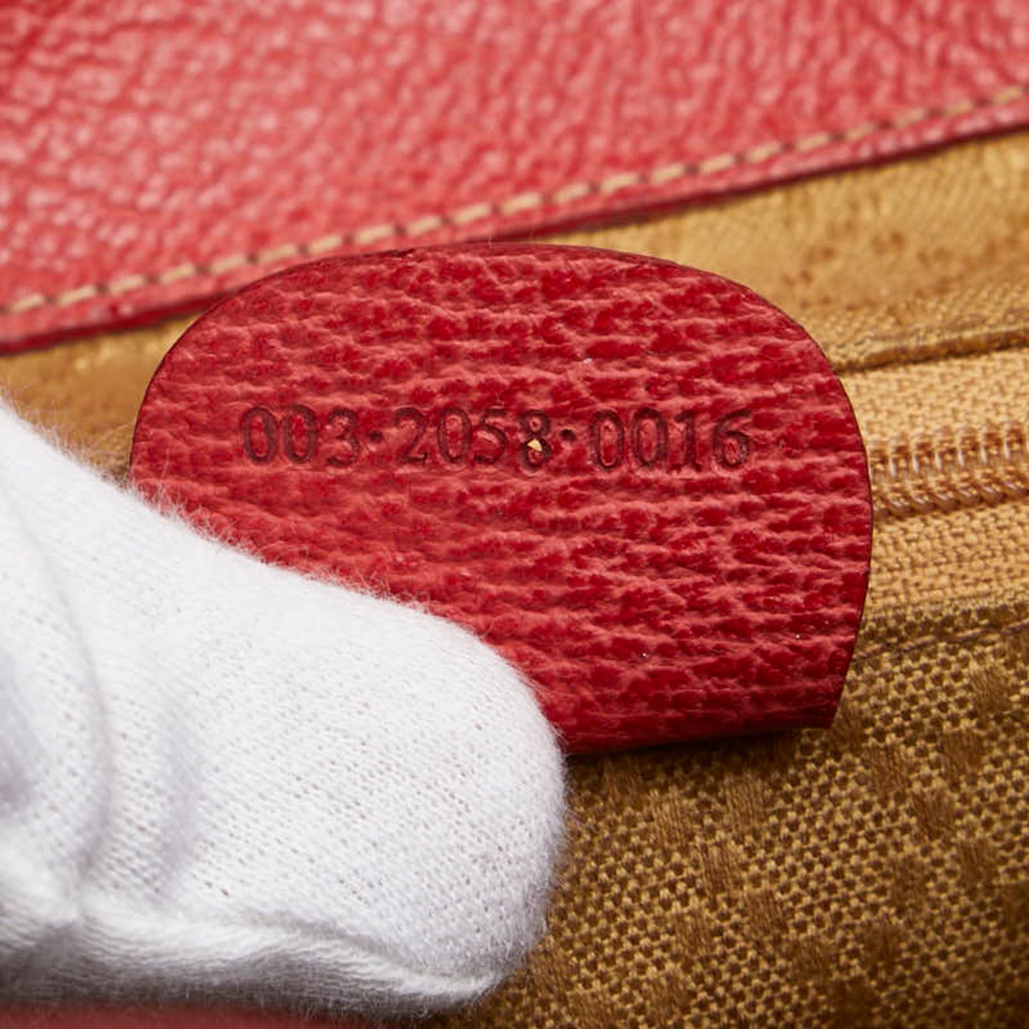 Gucci Red Brown Bamboo Leather Backpack ( )