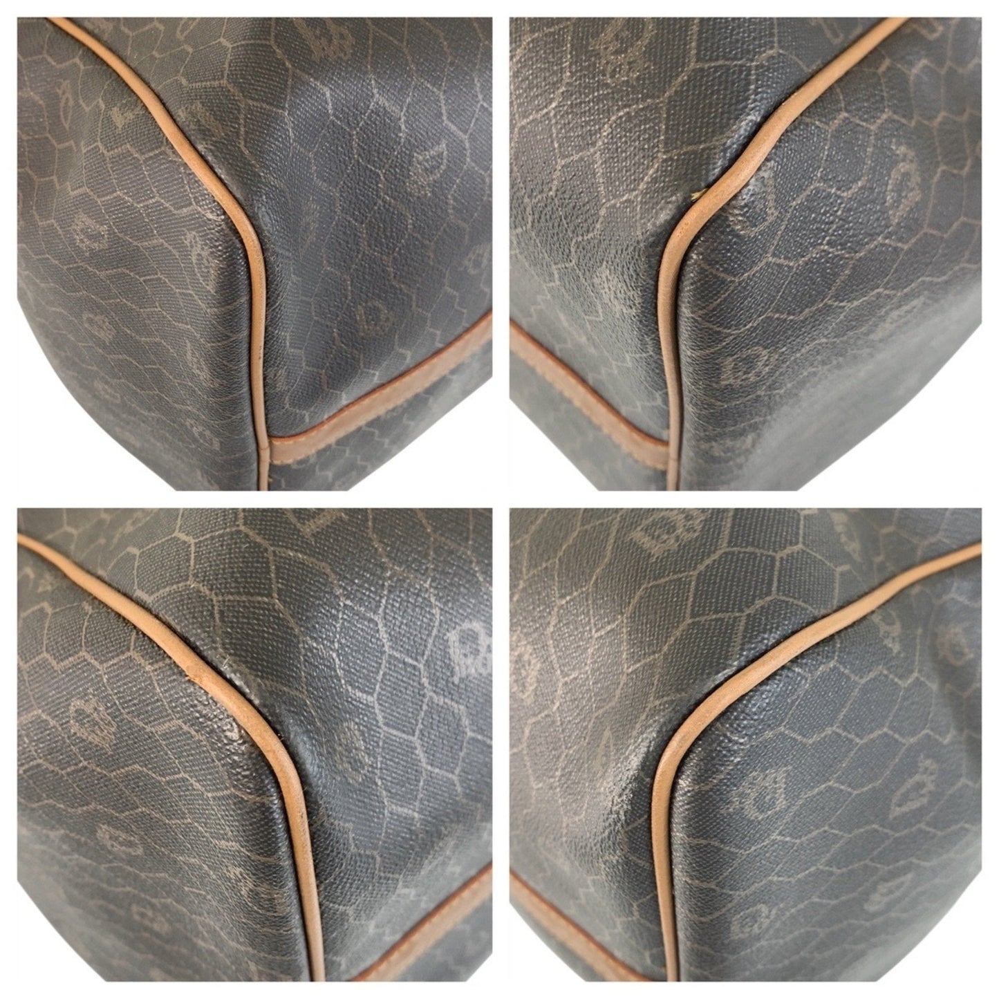 Christian Dior Brown Pvc Leather Boston Bag Handbag ()