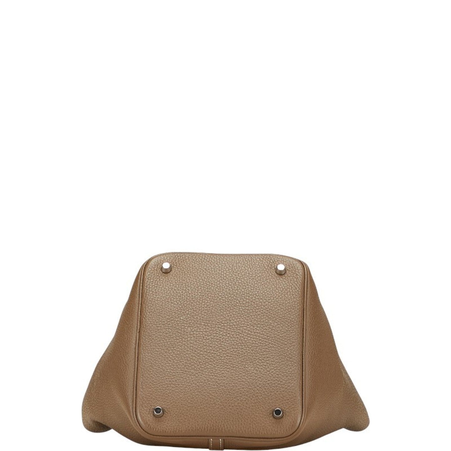 Hermes Picotin Brown Etoupe Gray Taurillon Clemence Leather Handbag ( )