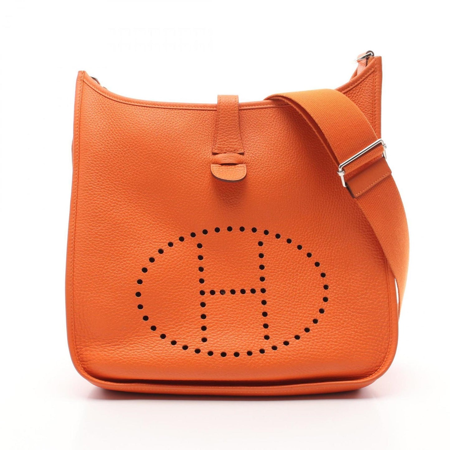 Hermes Orange Taurillon Clemence Leather Shoulder Bag ( )