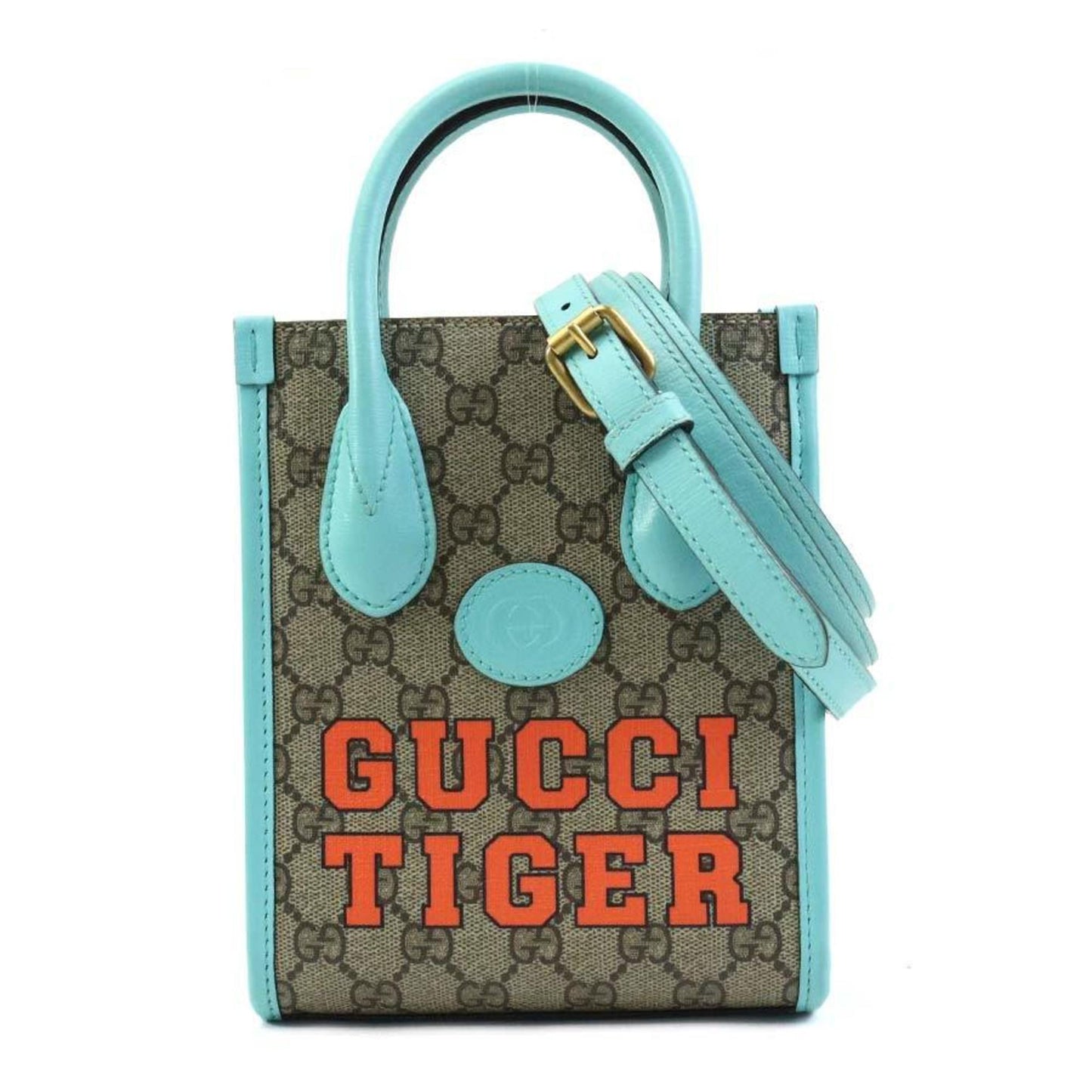 Gucci Blue Brown Gg Supreme Handbag Shoulder Bag ( )