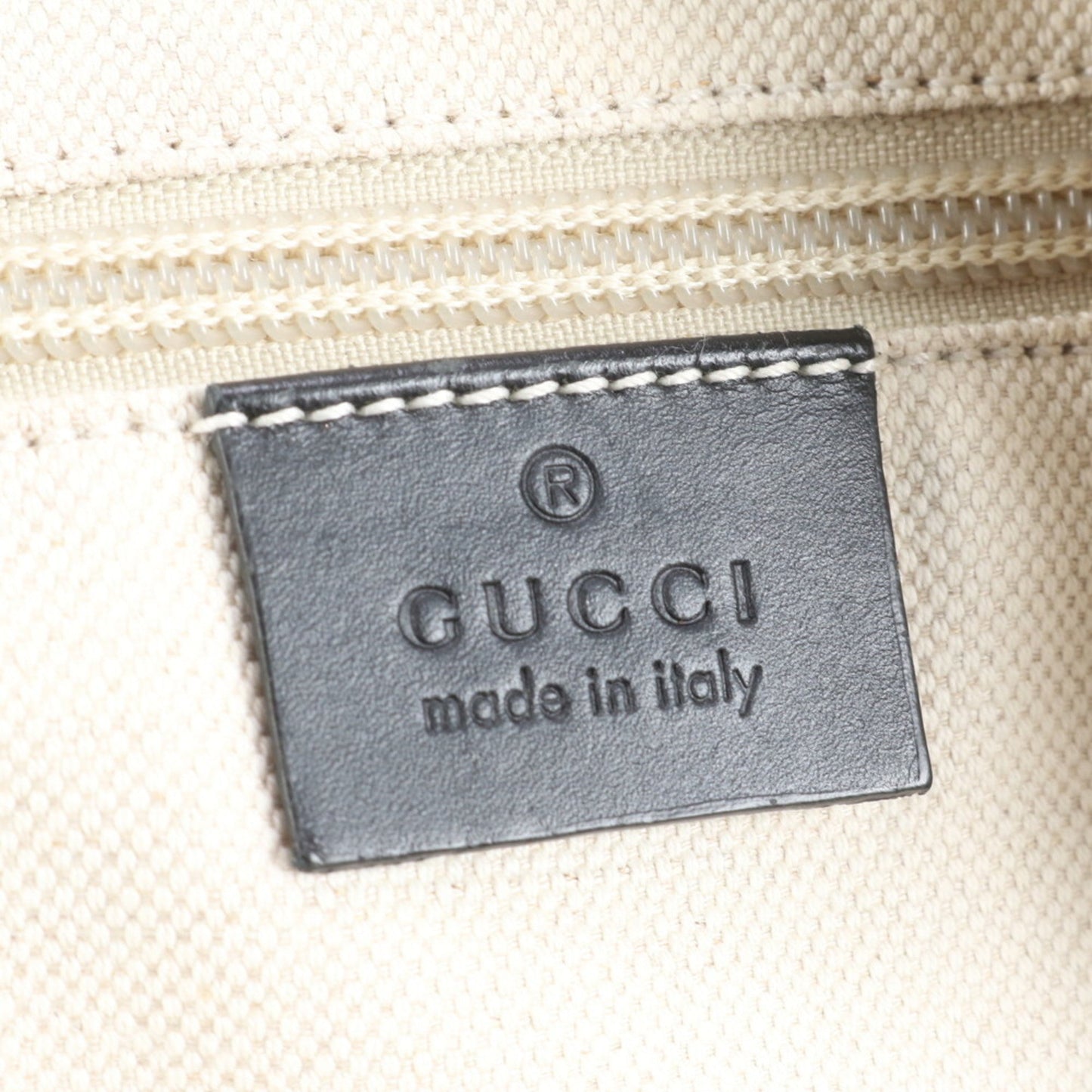 Gucci Black Leather Canvas Backpack Shoulder Bag ( )