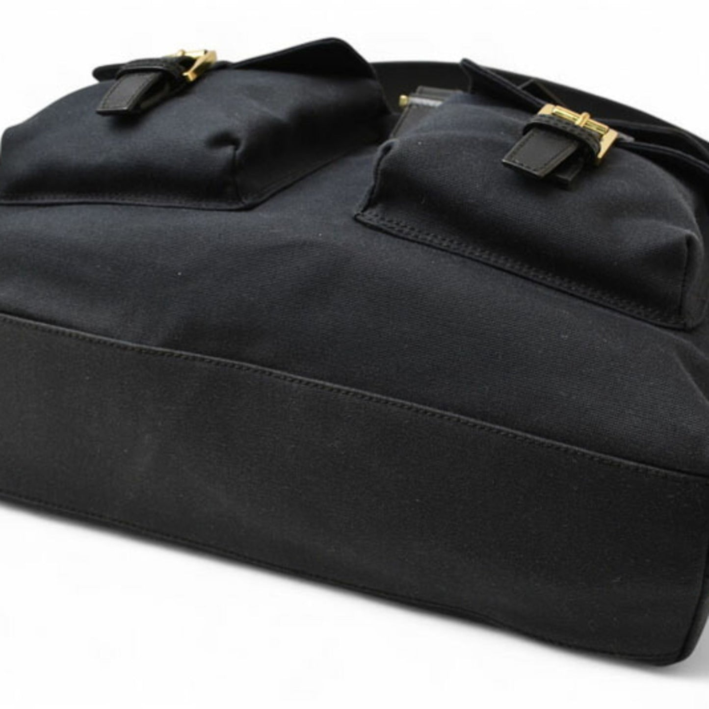 Gucci Black Cotton Canvas Shoulder Bag Sling Bag ( )