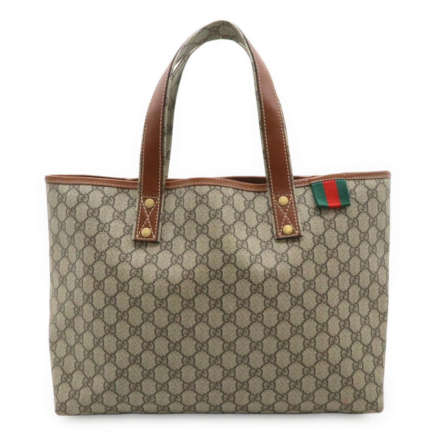 Gucci Beige Brown Gg Supreme Shoulder Bag Tote Bag ( )