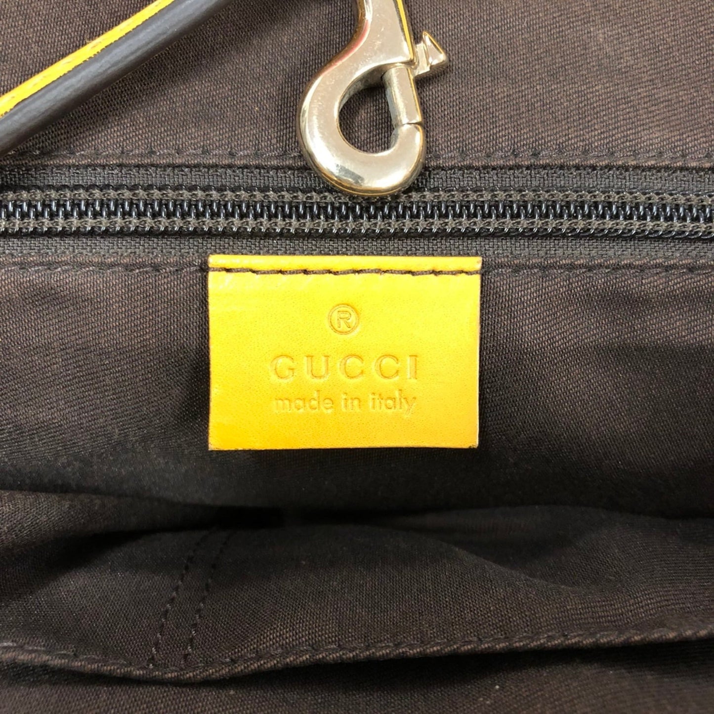 Gucci Diamante Yellow Leather Shoulder Bag Tote Bag ( )