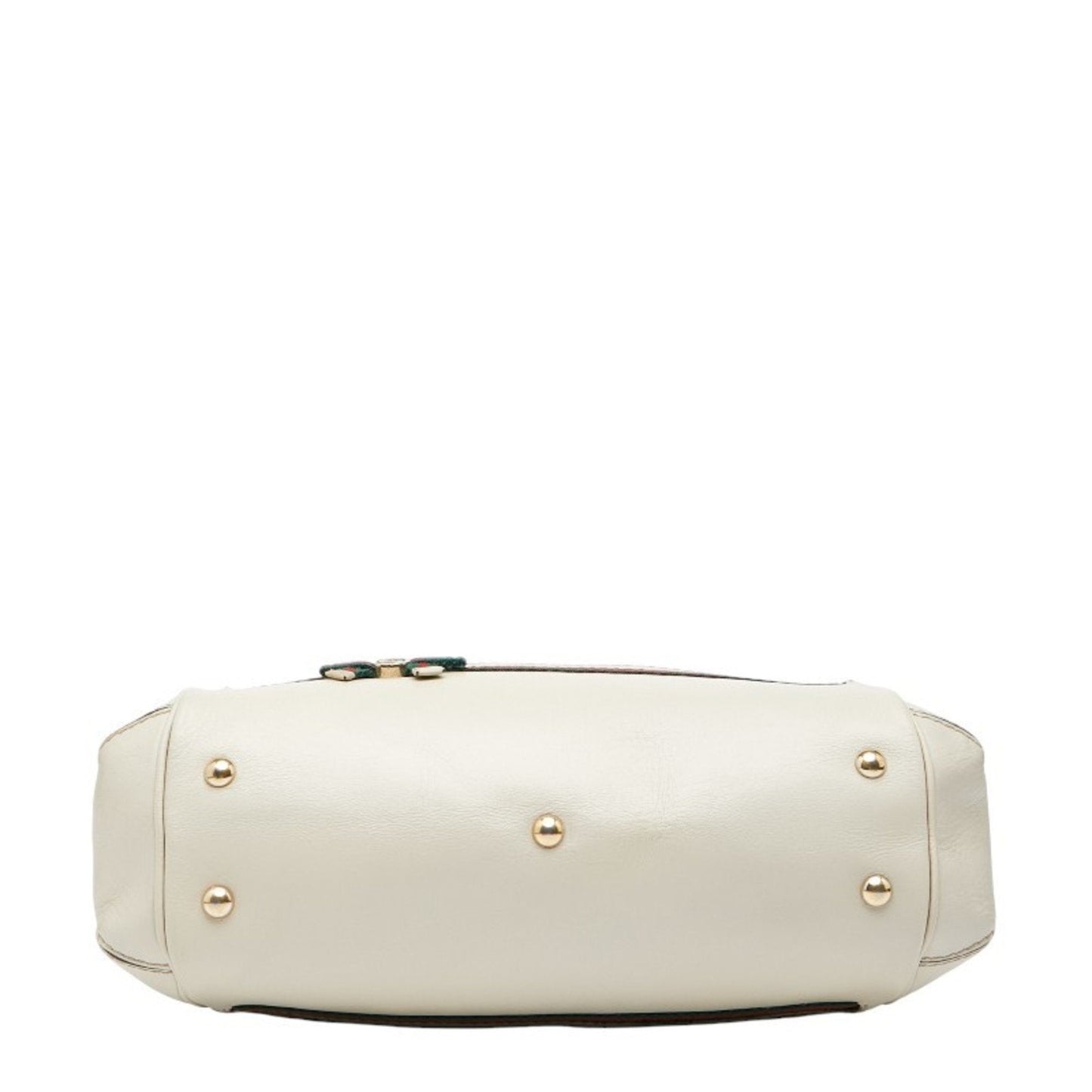 Gucci Beige Ivory Canvas Leather Shoulder Bag Tote Bag ( )