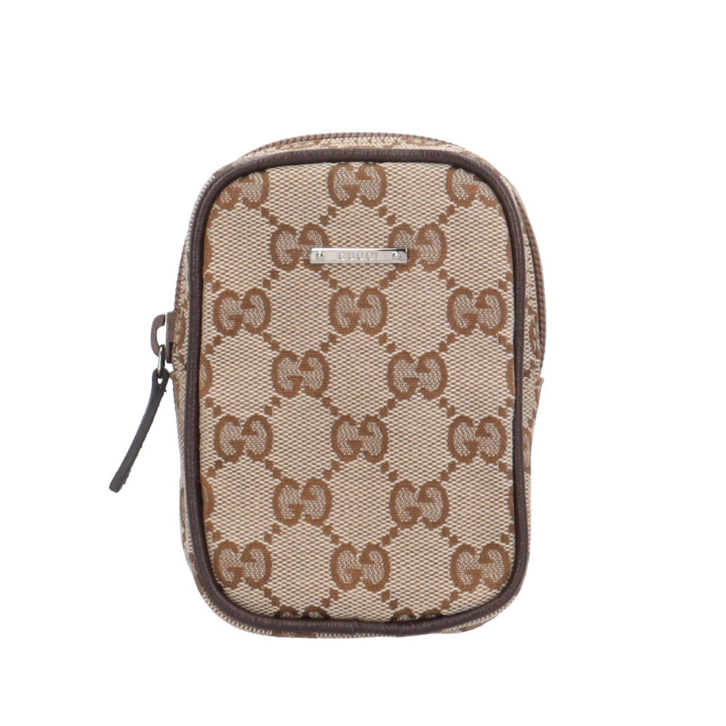 Gucci Beige Brown Gg Canvas Pouch ( )