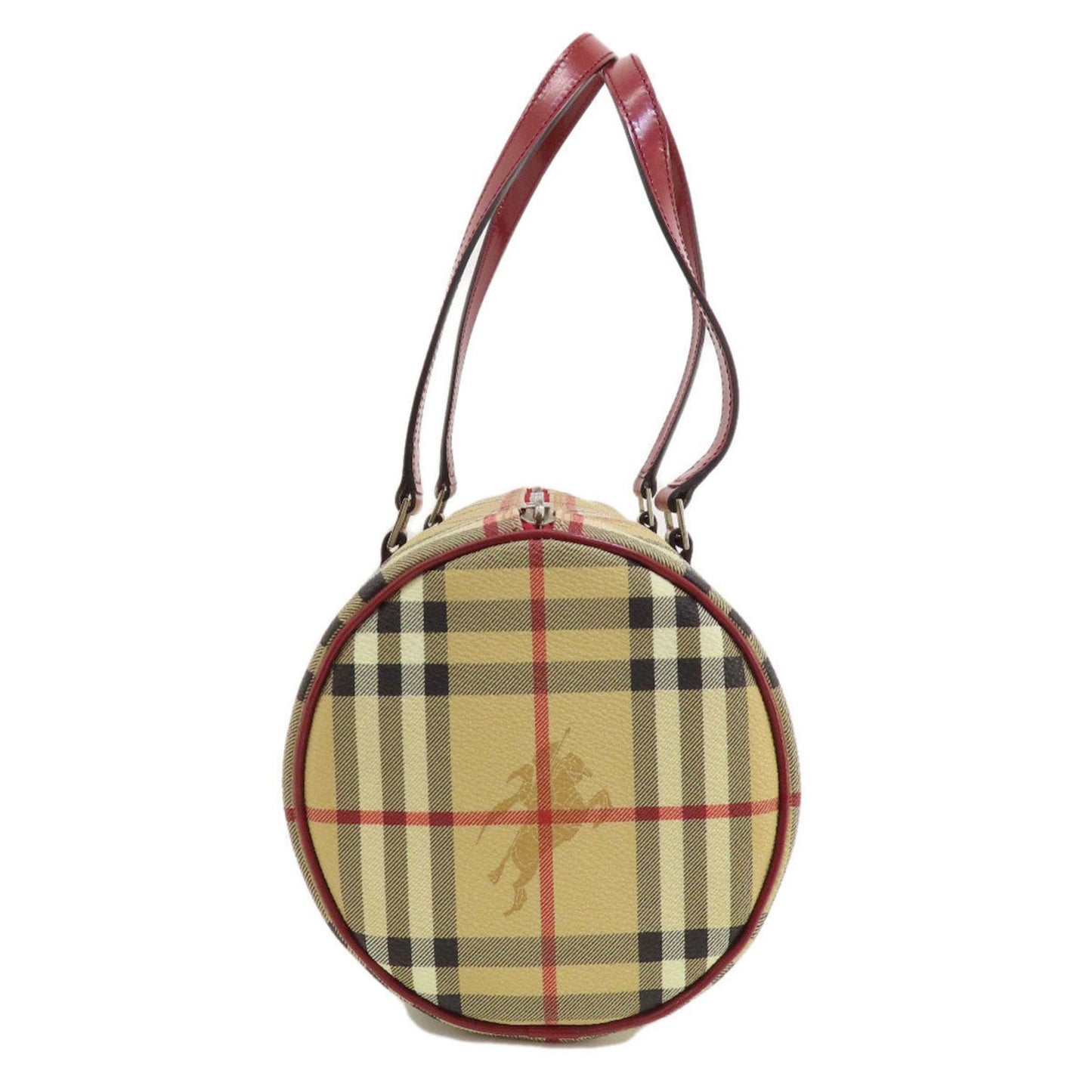 Burberry Beige Red Color Pvc Handbag ( )