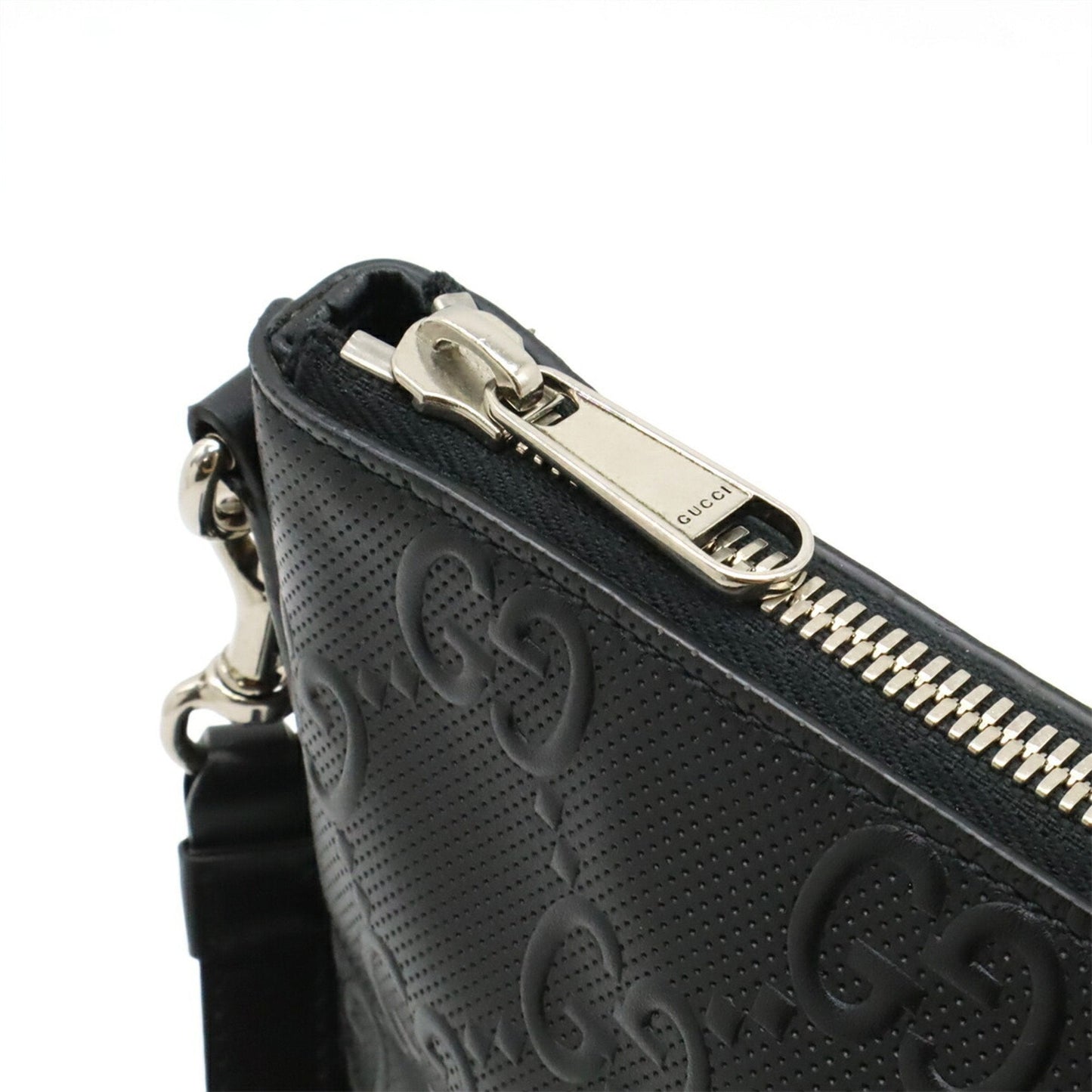 Gucci Black Leather Clutch Bag Shoulder Bag ( )