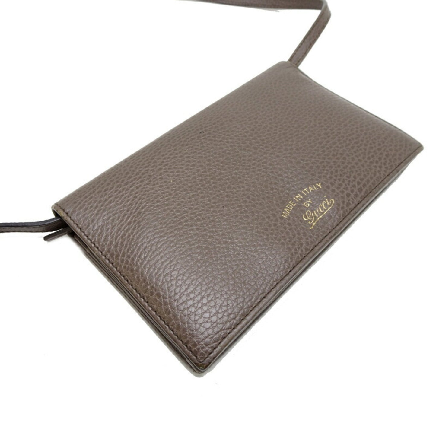 Gucci Grayish Pink Leather Chain/Shoulder Wallet ( )