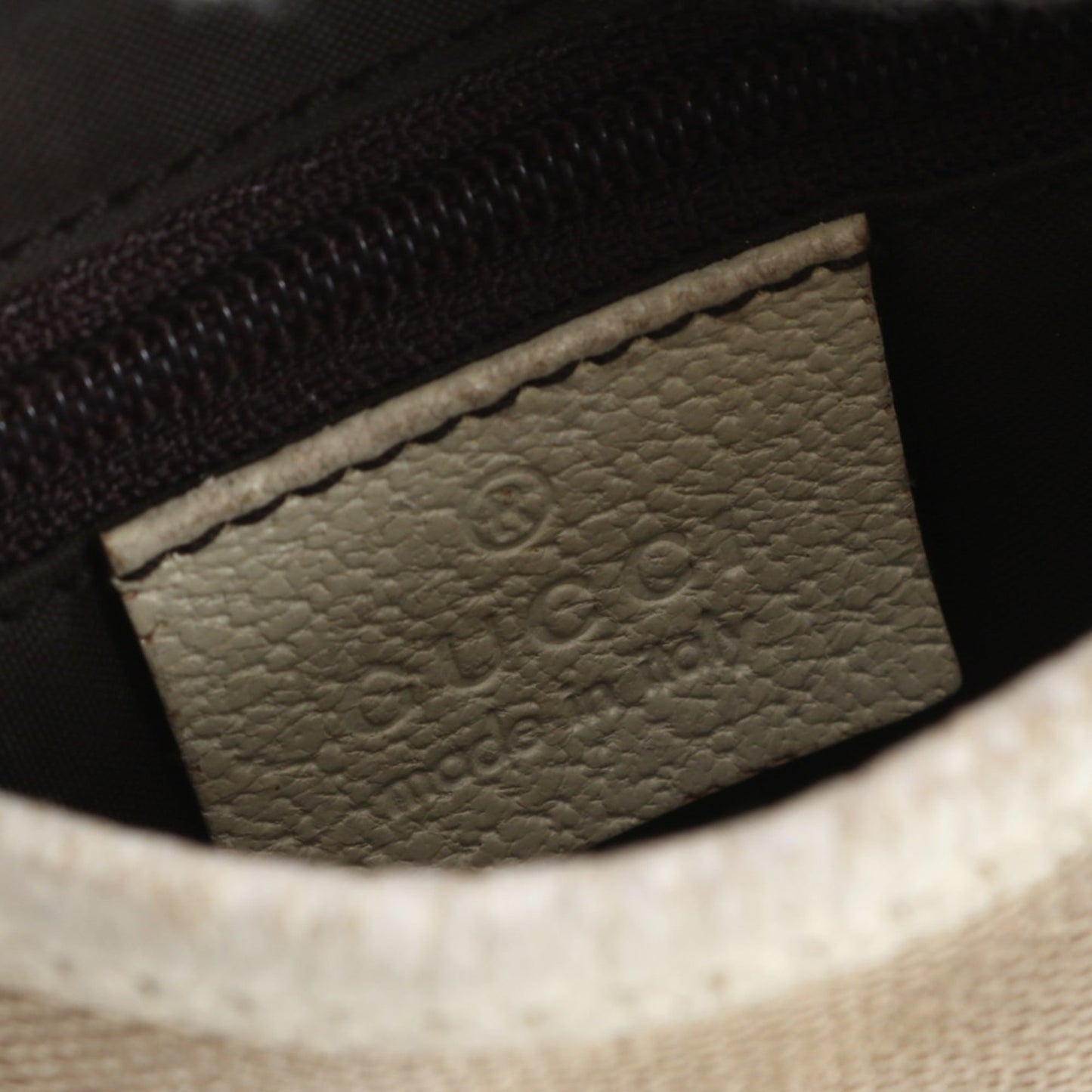 Gucci Beige Leather Canvas Shoulder Bag ( )