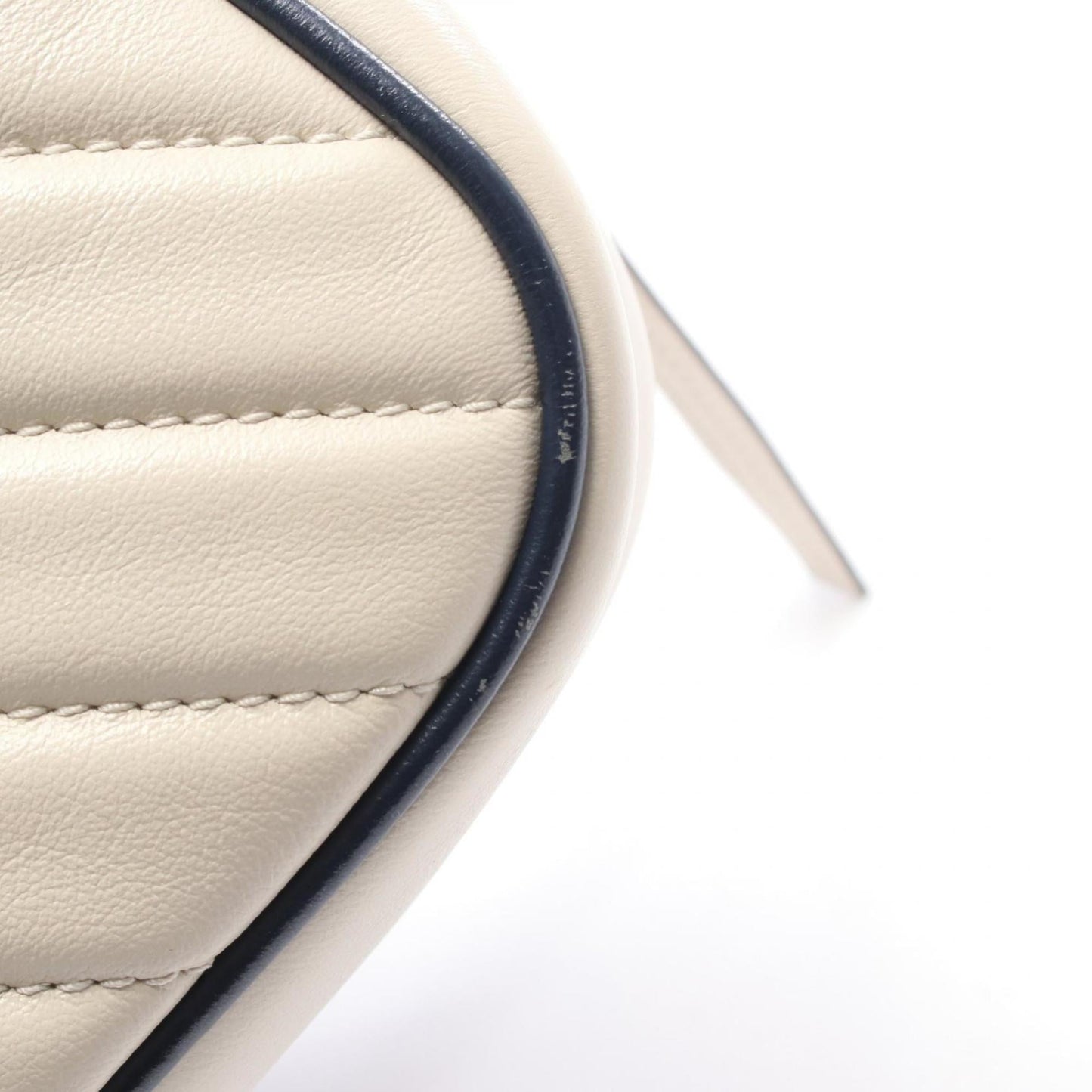 Gucci Navy White Leather Shoulder Bag ( )