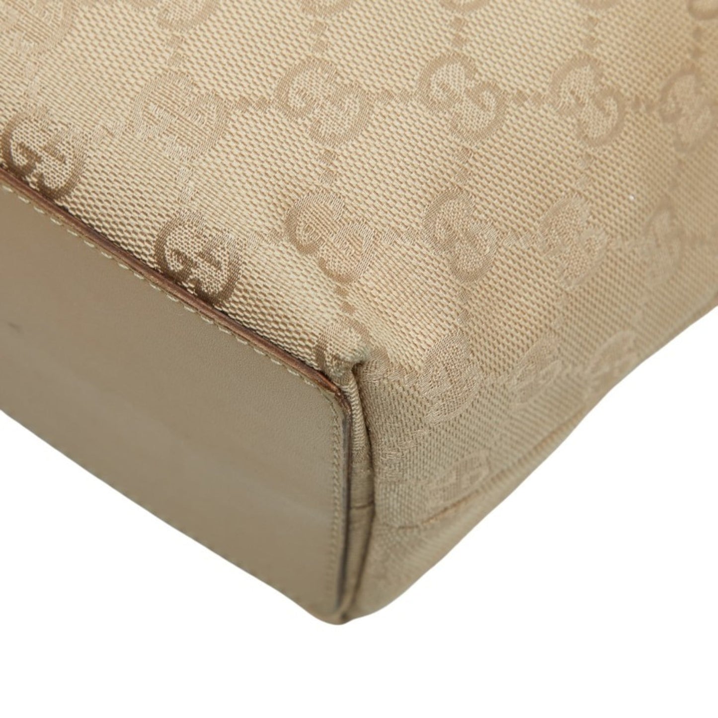 Gucci Beige Canvas Leather Handbag ( )
