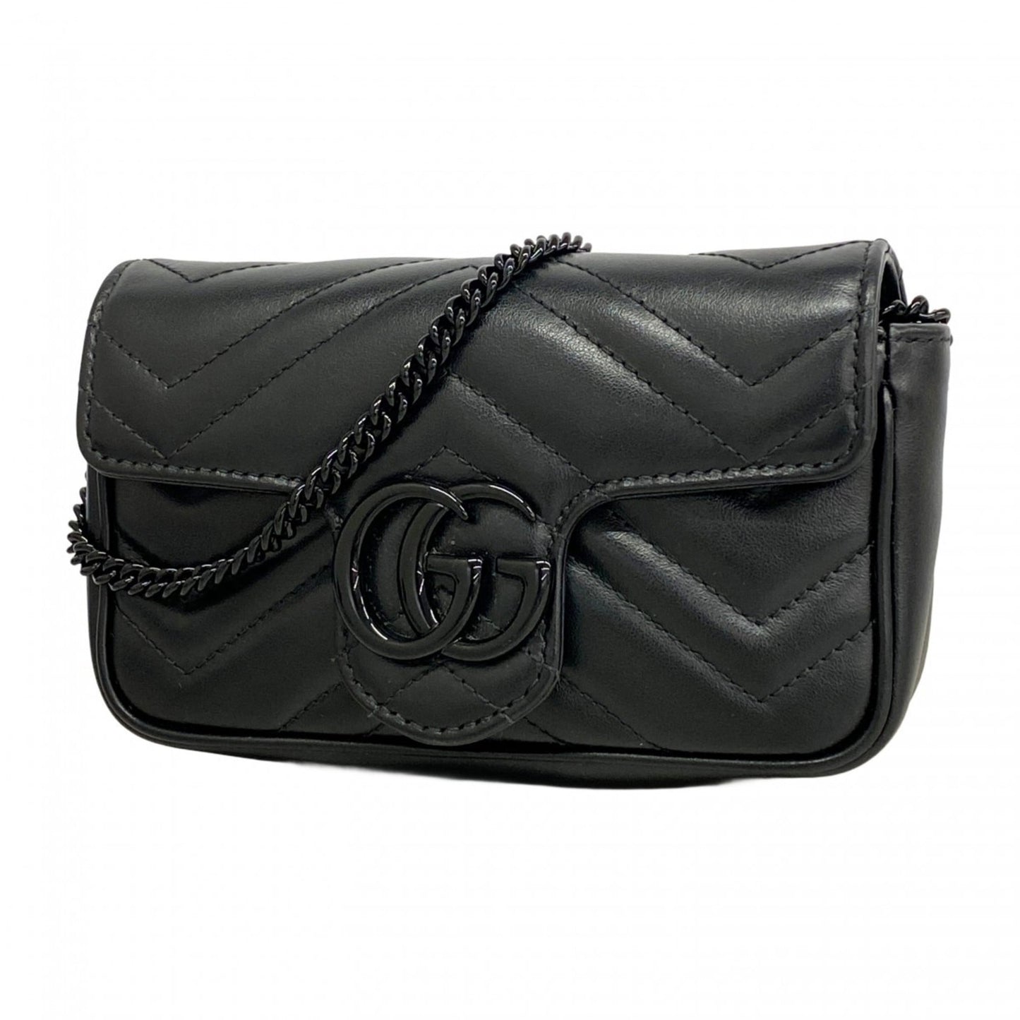 Gucci Black Leather Shoulder Bag ( )