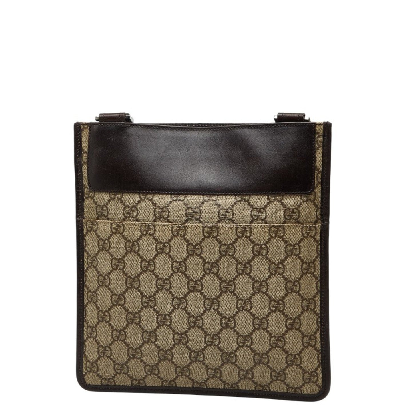 Gucci Beige Brown Pvc Leather Shoulder Bag ( )