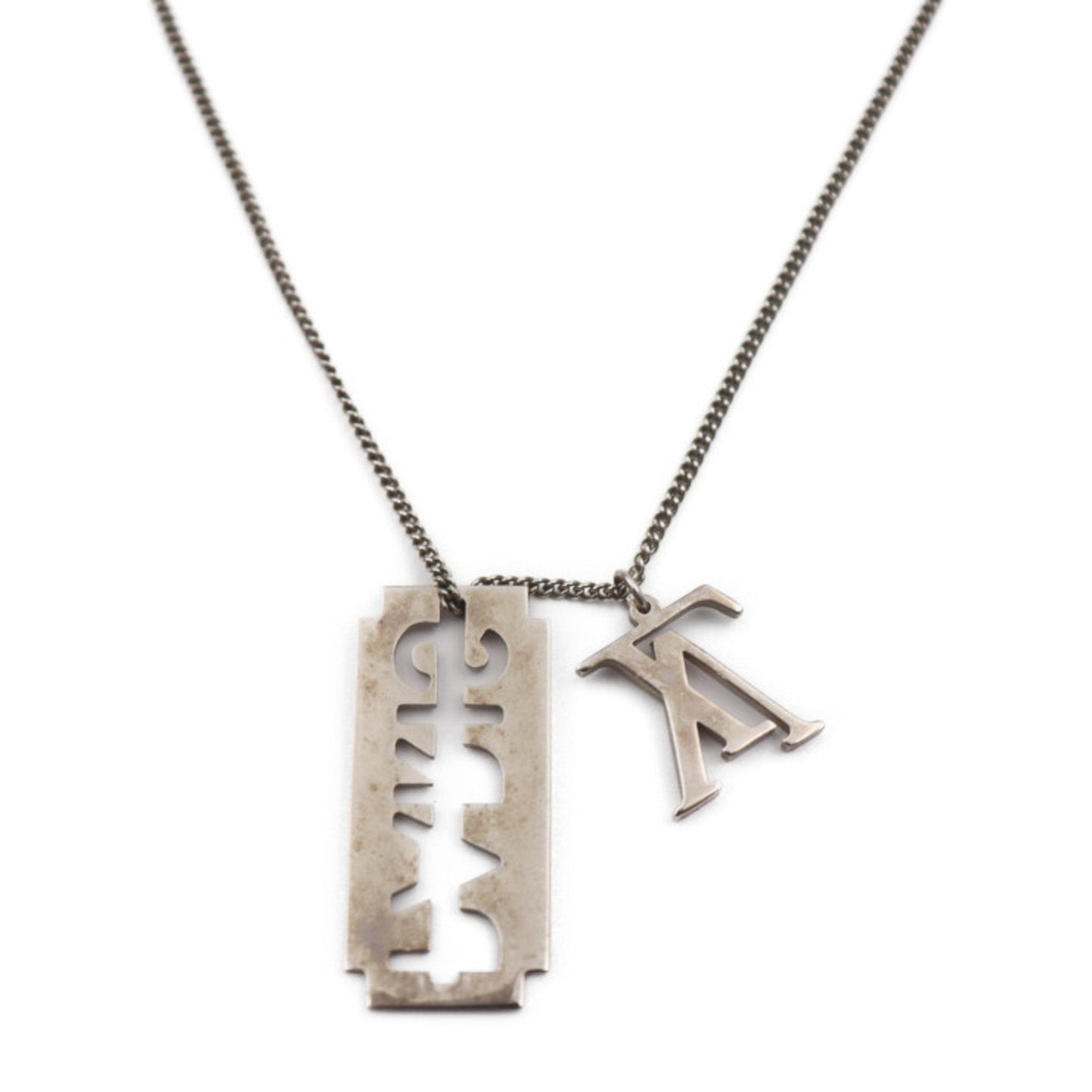 LOUIS VUITTON Collier Charm For Gentlemen Necklace MP2084 Metal Silver