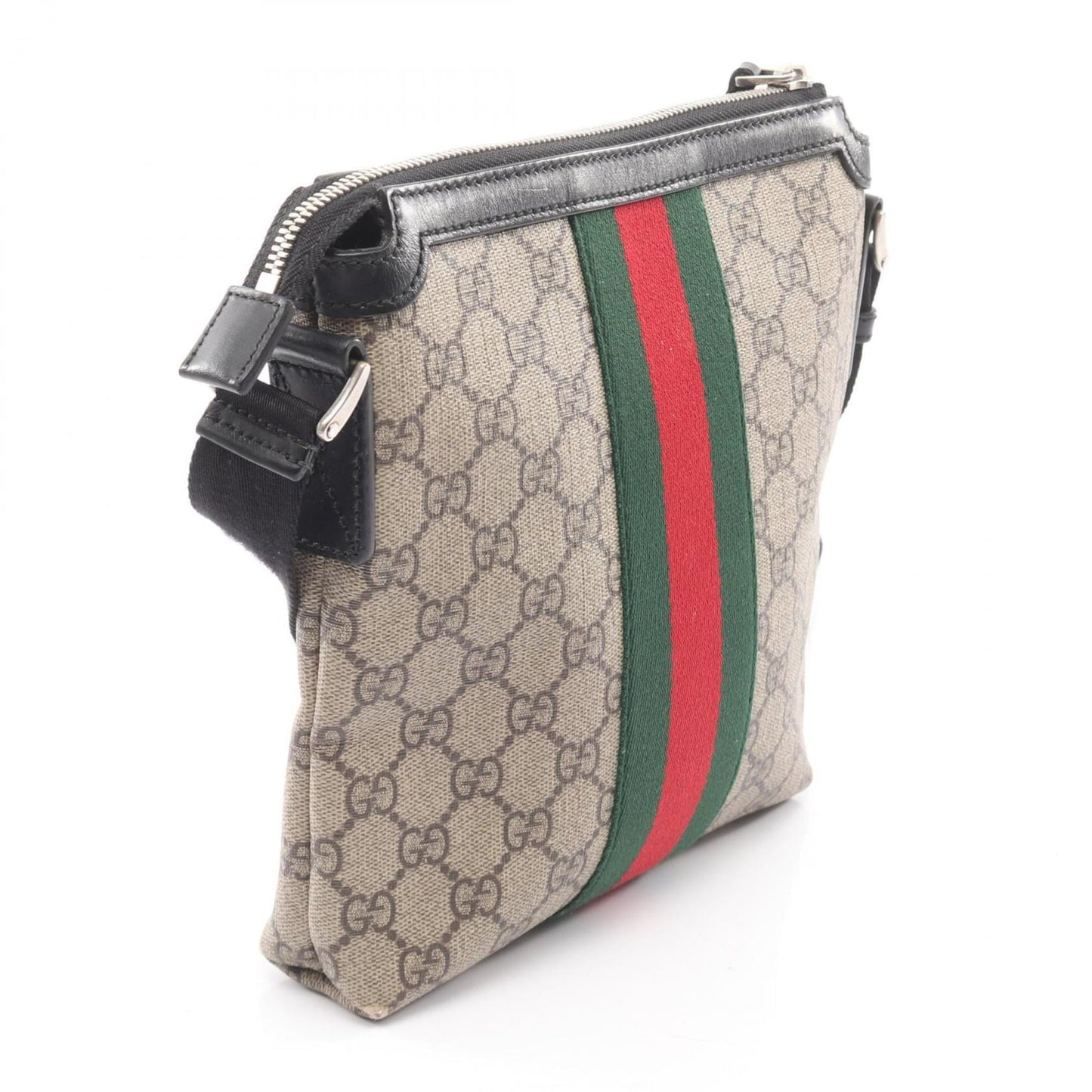 Gucci Beige Black Pvc Leather Shoulder Bag ( )