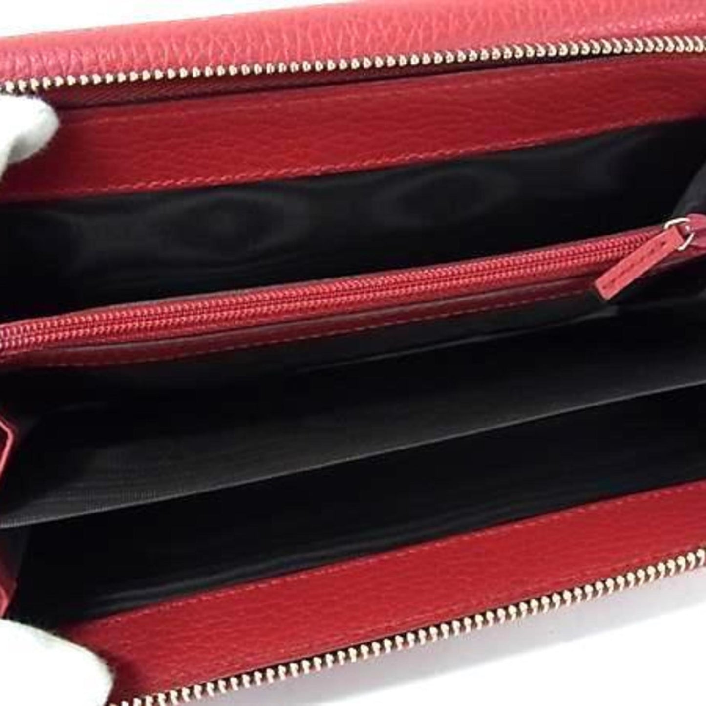 Gucci Red Color Leather Long Wallet (Tri-Fold) ( )