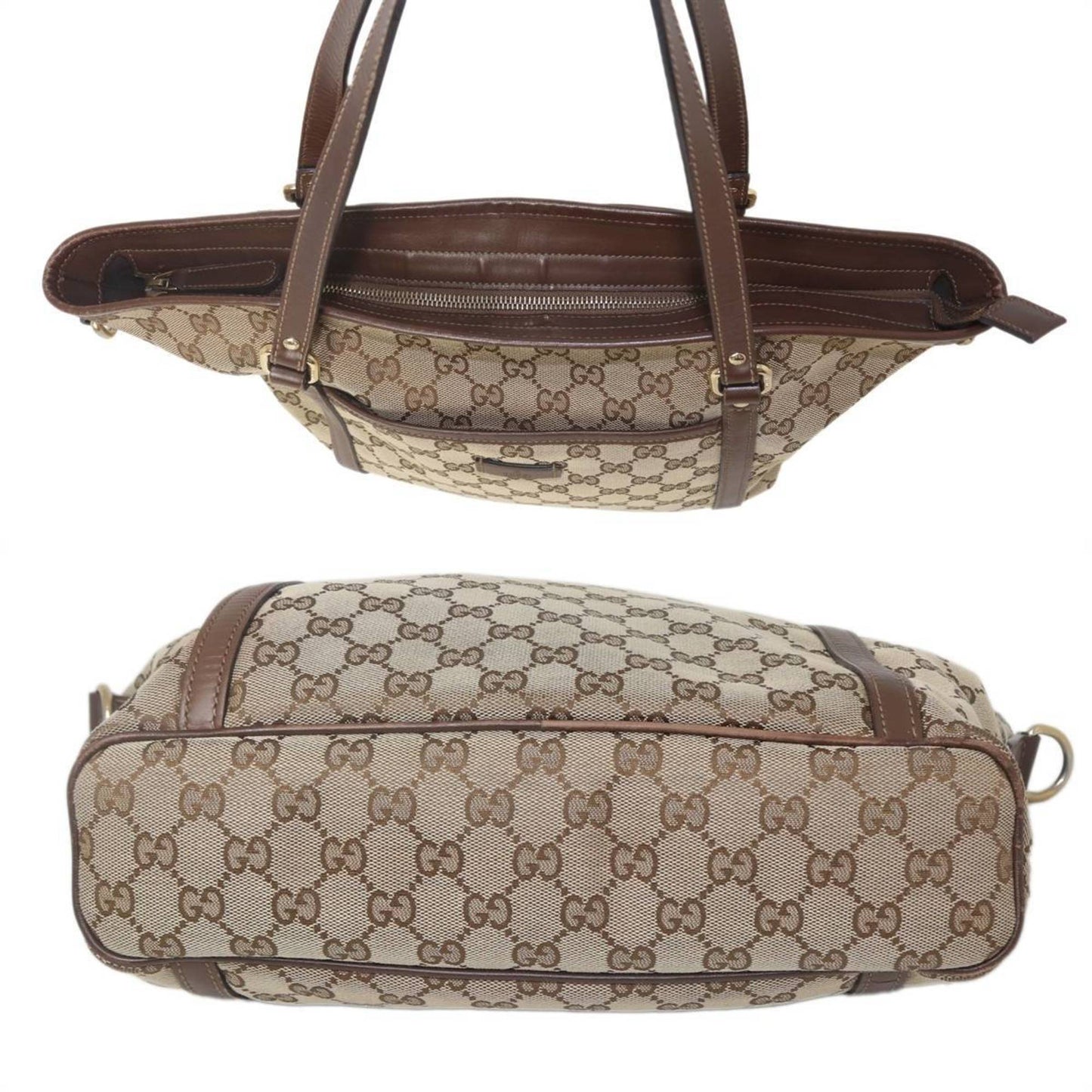 Gucci Beige Leather Tote Bag ( )