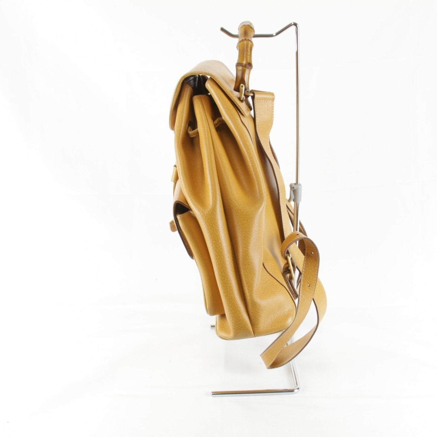 Gucci Black Leather Bamboo Backpack ( )
