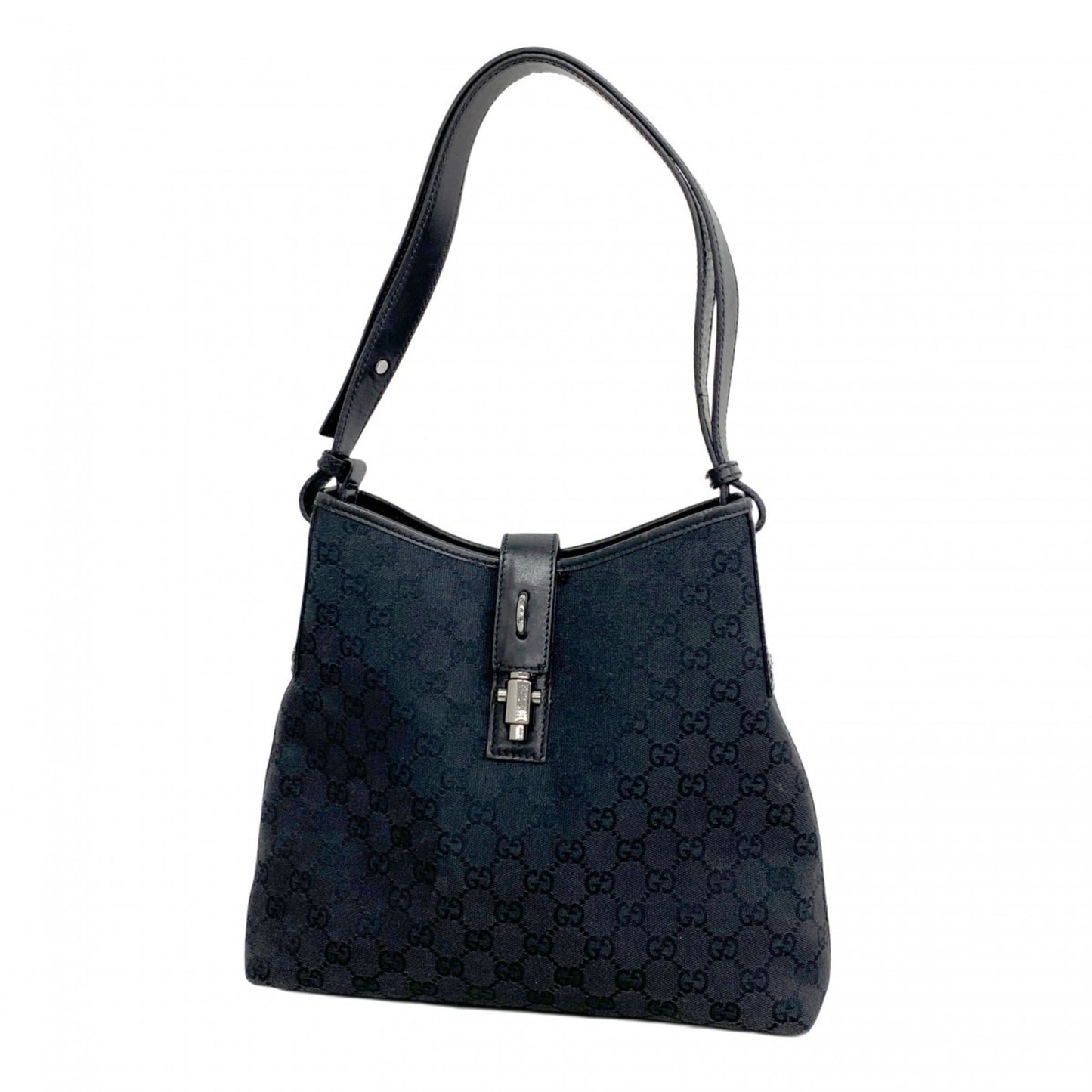 Gucci Black Gg Canvas Shoulder Bag ( )