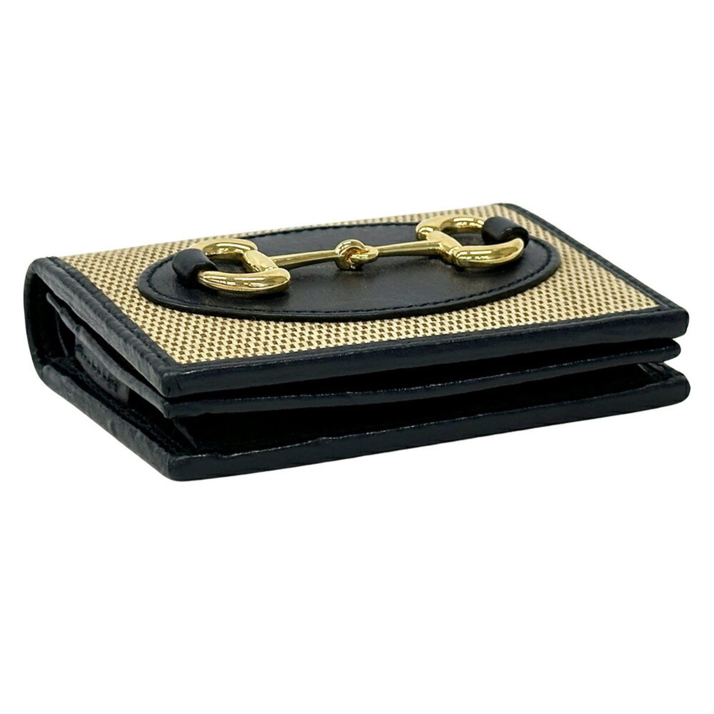 Gucci Beige Navy Canvas Leather Wallet (Bi-Fold) ( )