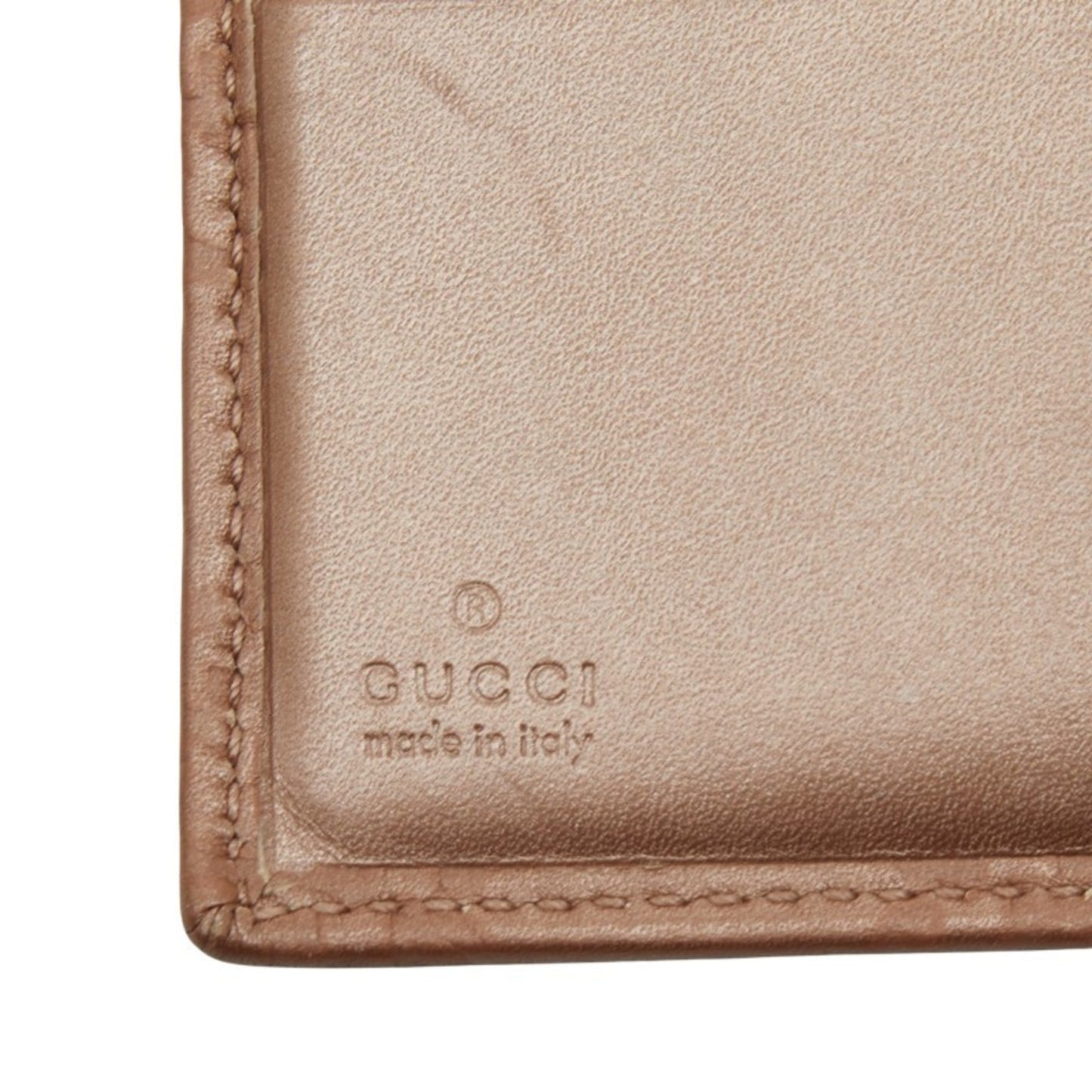 Gucci Beige Brown Canvas Leather Wallet (Bi-Fold) ( )