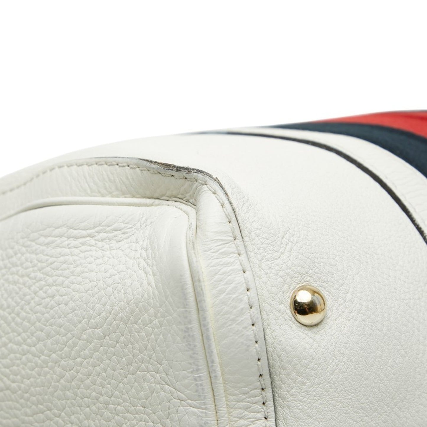 Gucci Beige Red Color Canvas Leather Boston Bag Shoulder Bag ( )