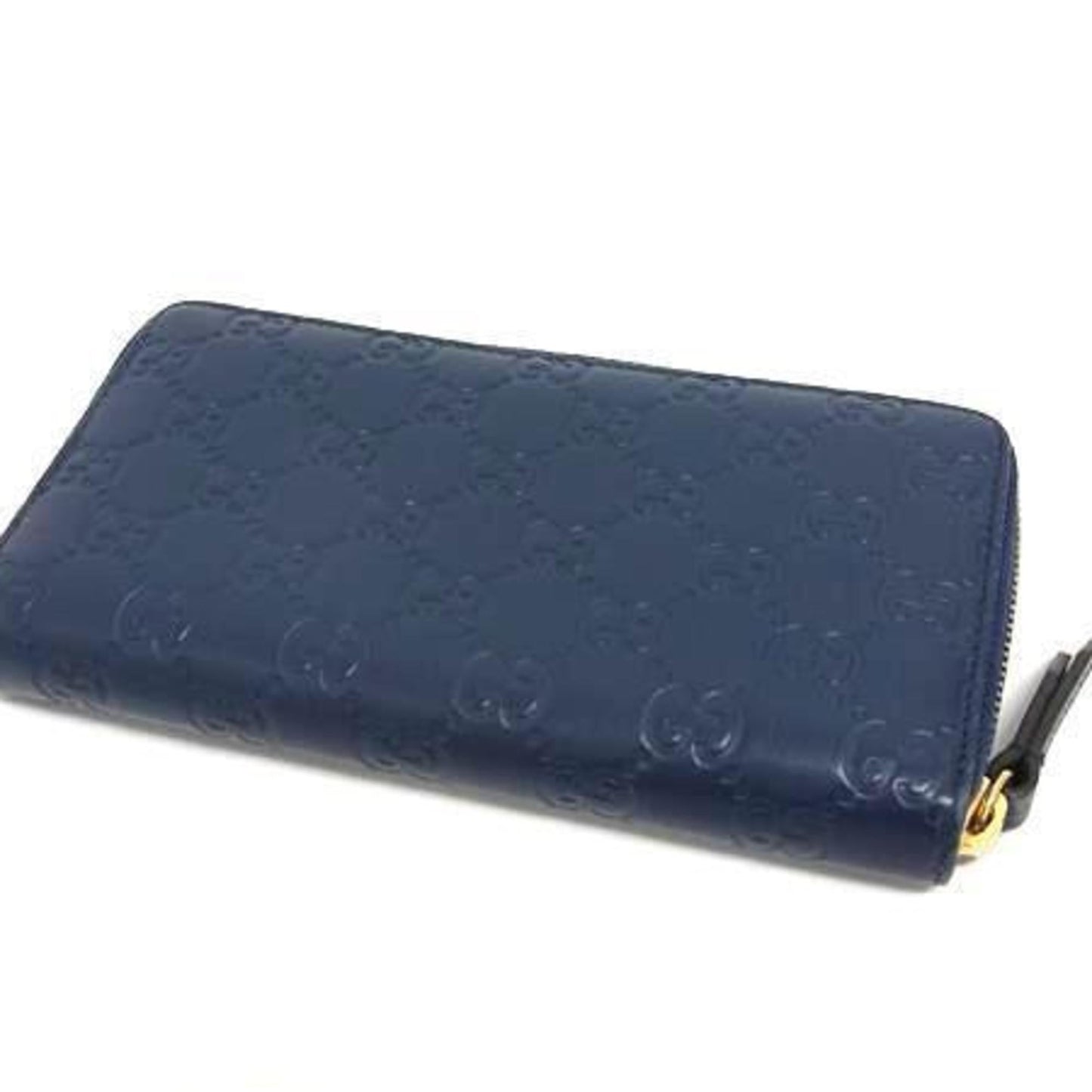 Gucci Navy Leather Long Wallet (Bi-Fold) ( )