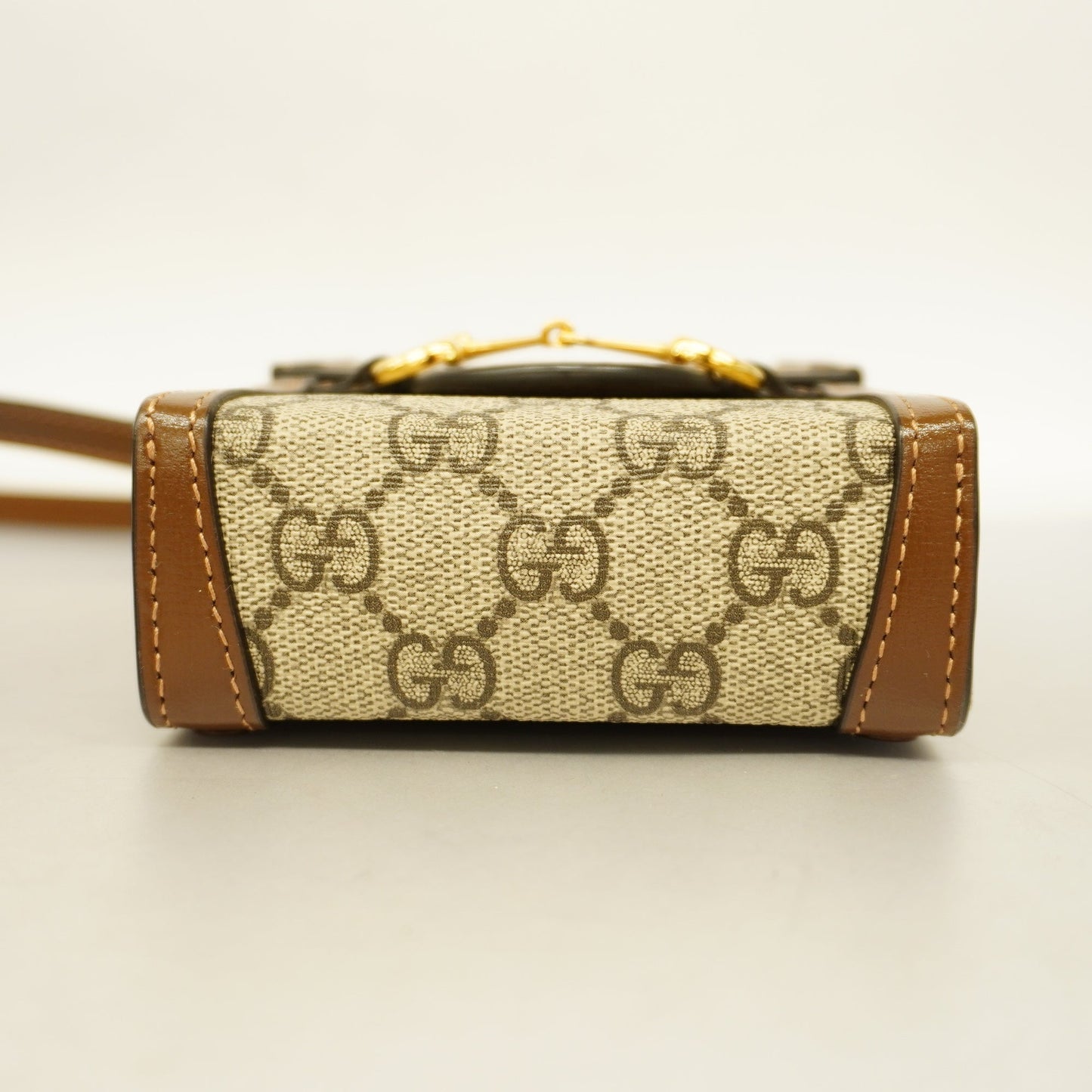 GUCCI Auth  Horsebit 625615 Women's GG Supreme Shoulder Bag Beige,Brown