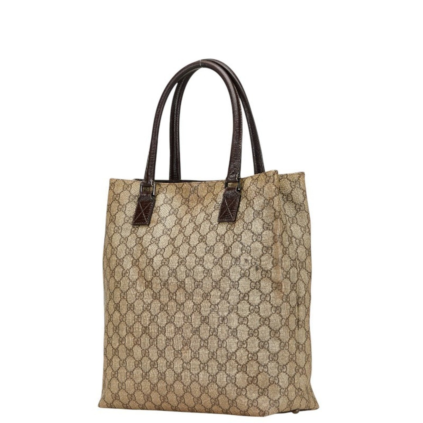 Gucci Beige Brown Pvc Leather Tote Bag ( )