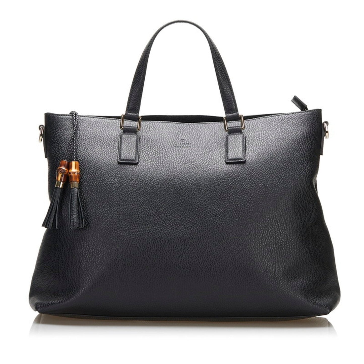 Gucci Bamboo Black Leather Tote Style 5