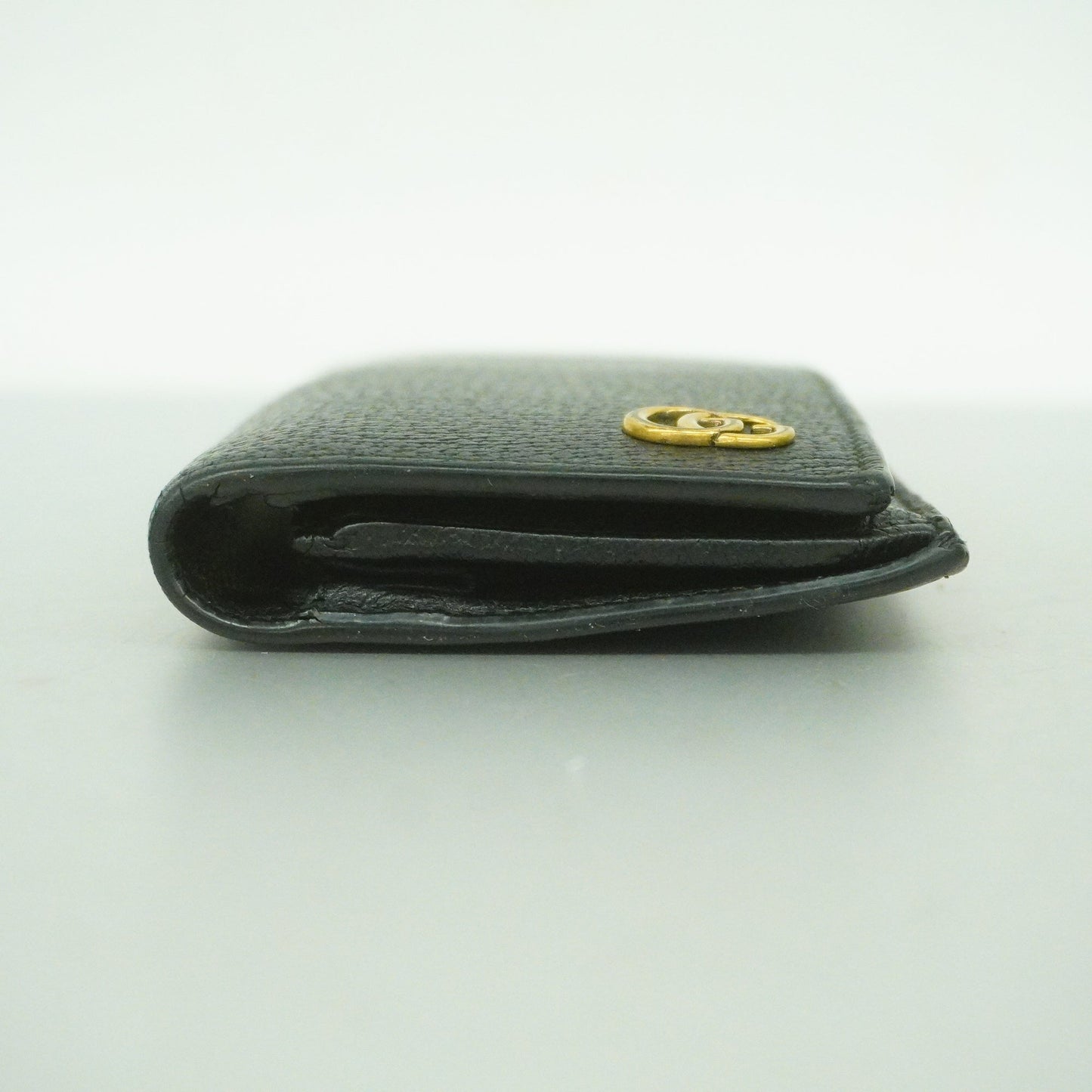 GUCCI Auth  GG Marmont 428740 Women's Leather Long Wallet [bi-fold] Black