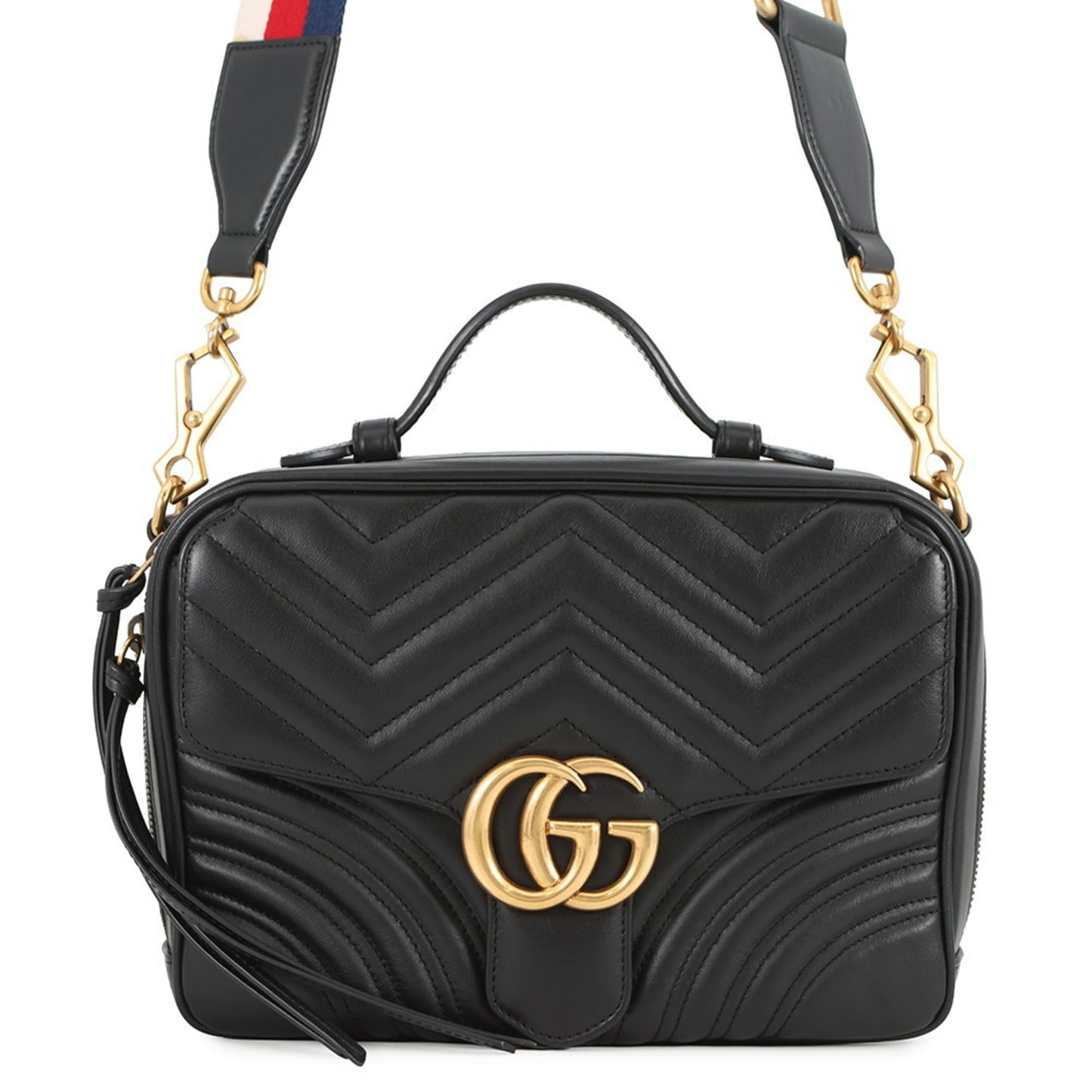 Gucci Gg Marmont Black Leather Handbag Shoulder Bag ( )