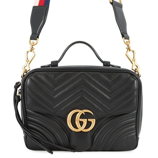 Gucci Gg Marmont Black Leather Handbag Shoulder Bag ( )
