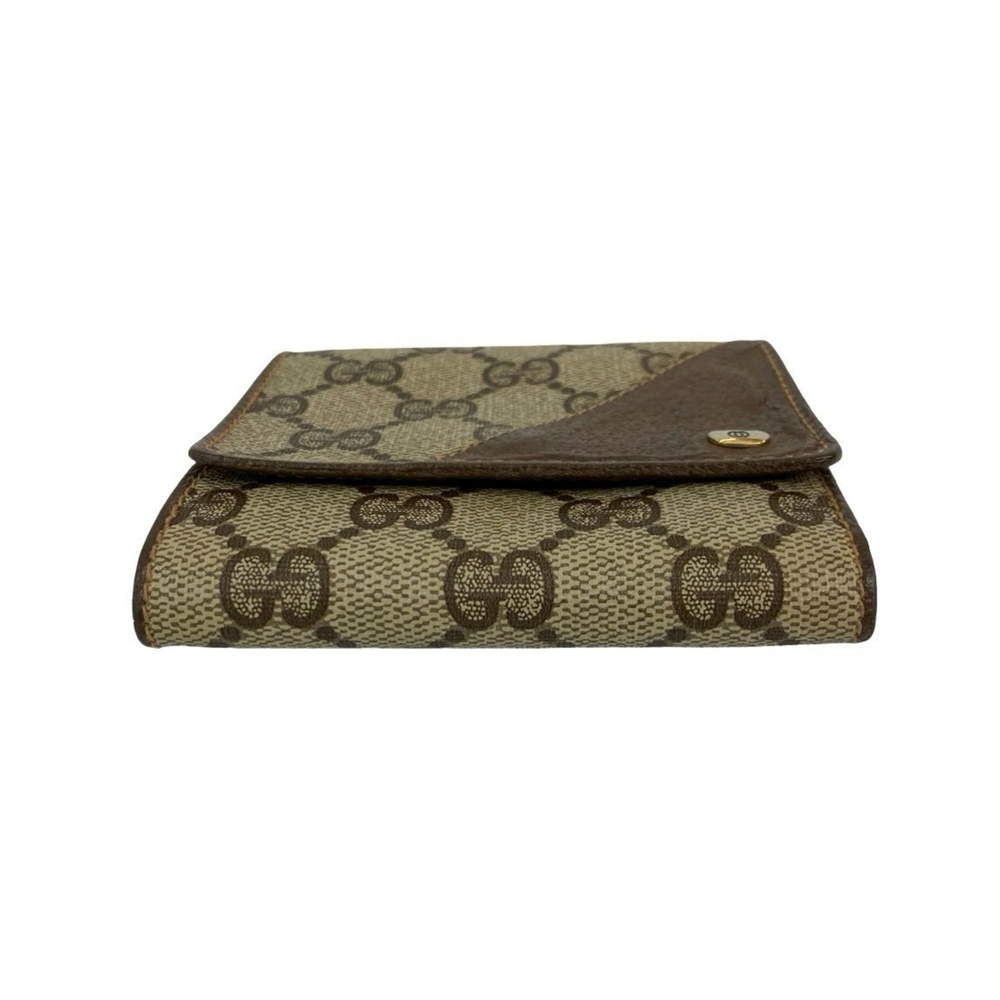 Gucci Brown Leather Pvc Wallet (Tri-Fold) ( )
