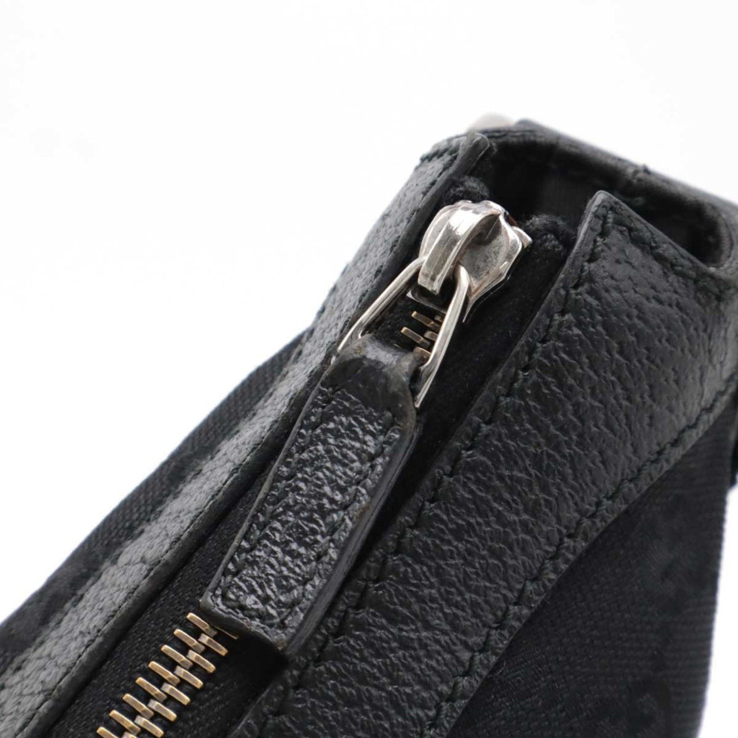 Gucci Gg Canvas Black Gg Canvas Leather Shoulder Bag ( )