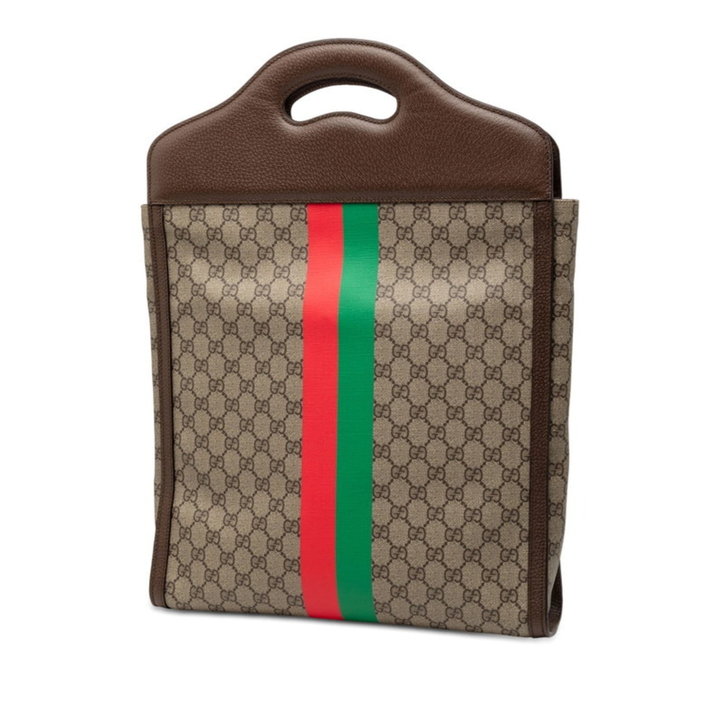 Gucci Beige Brown Red Color Pvc Leather Shoulder Bag Tote Bag ( )