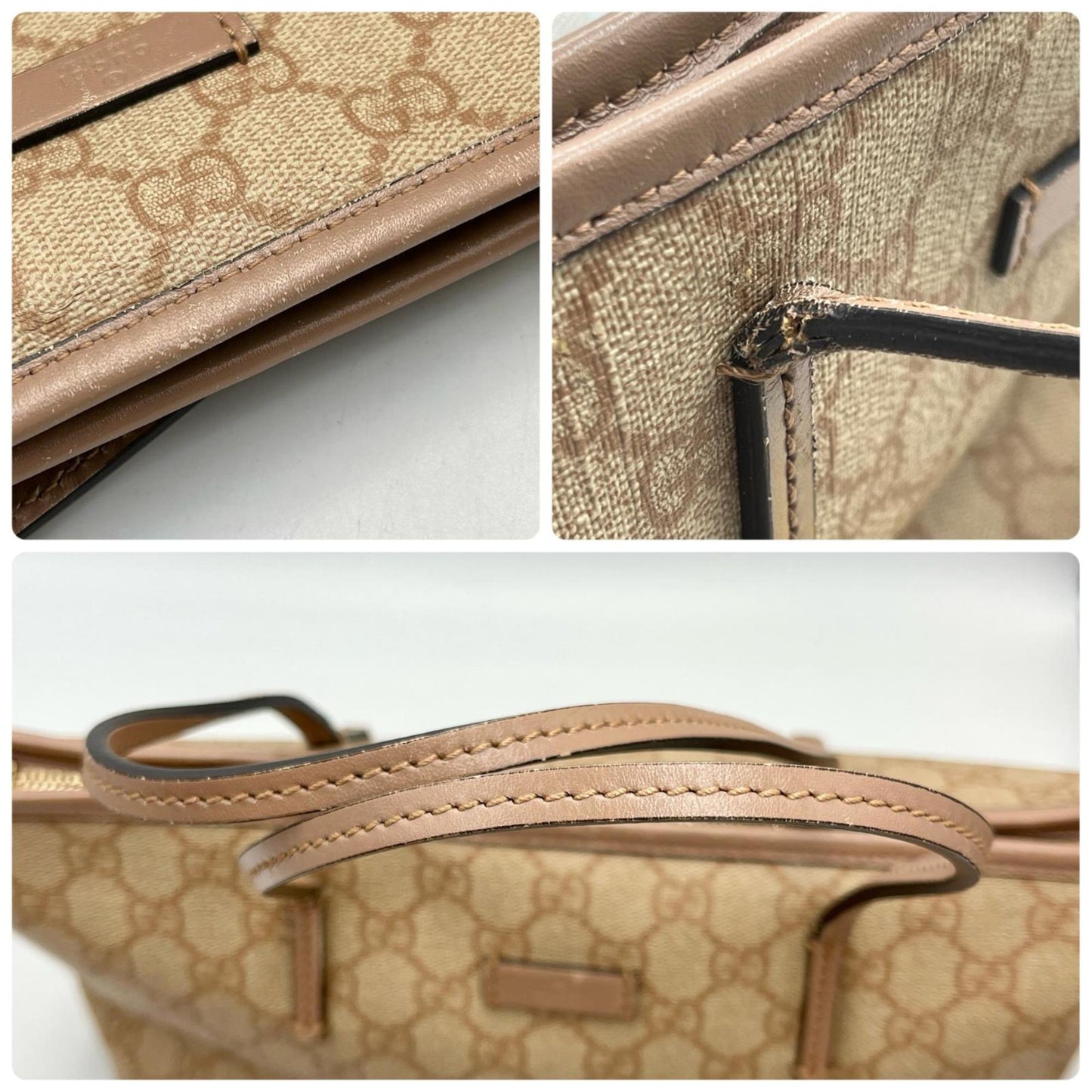 Gucci Beige Gg Supreme Shoulder Bag Tote Bag ( )