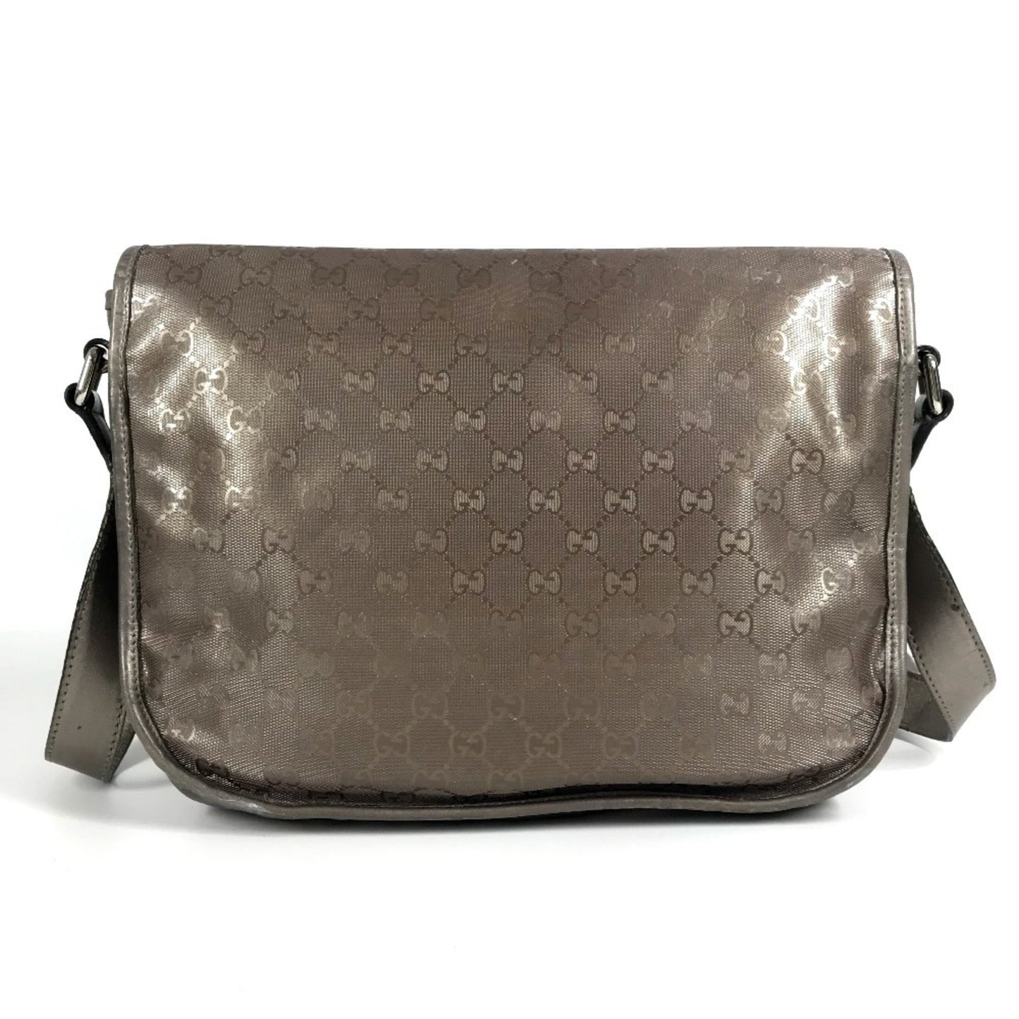 Gucci Metallic Gg ImprimÃ© Leather Messenger Bag Shoulder Bag ( )