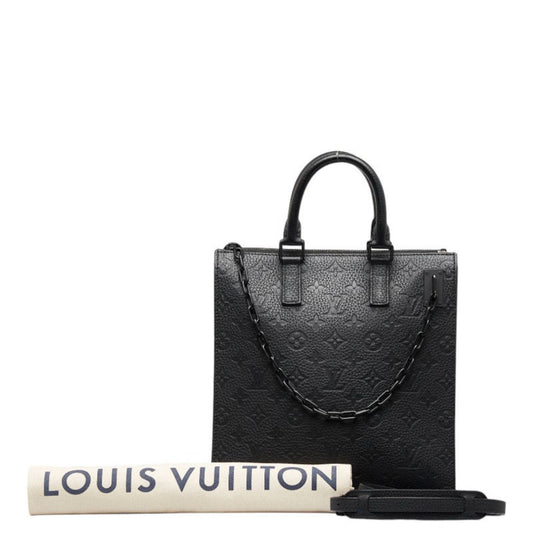LOUIS VUITTON Monogram Emplant Sacpla Shoulder Bag M55924 Noir Black Calf Leather Women's
