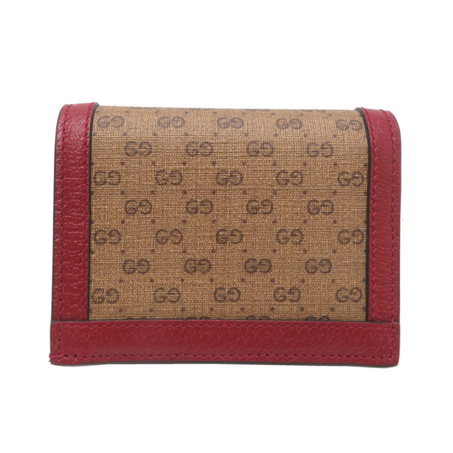 Gucci Gg Supreme Brown Red Color Gg Supreme Wallet (Bi-Fold) ( )