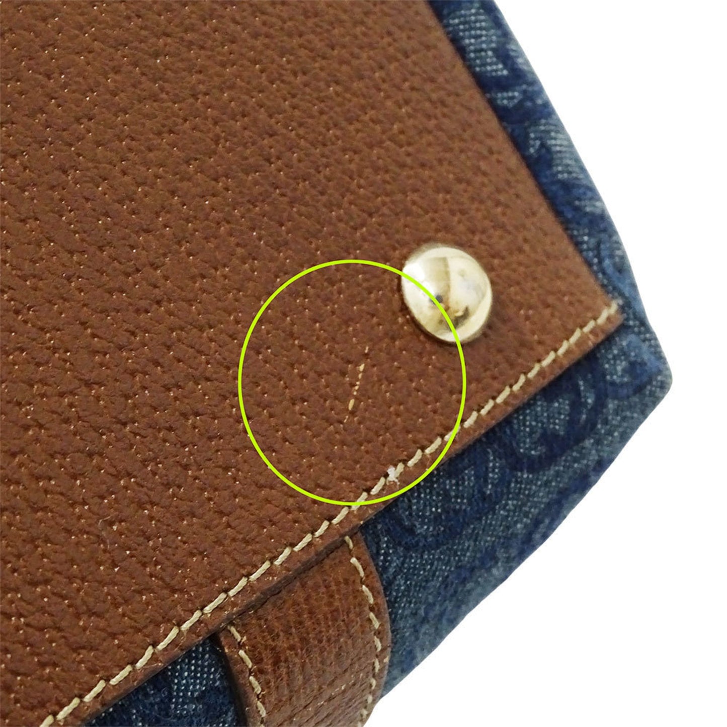Gucci Blue Brown Denim Tote Bag ( )