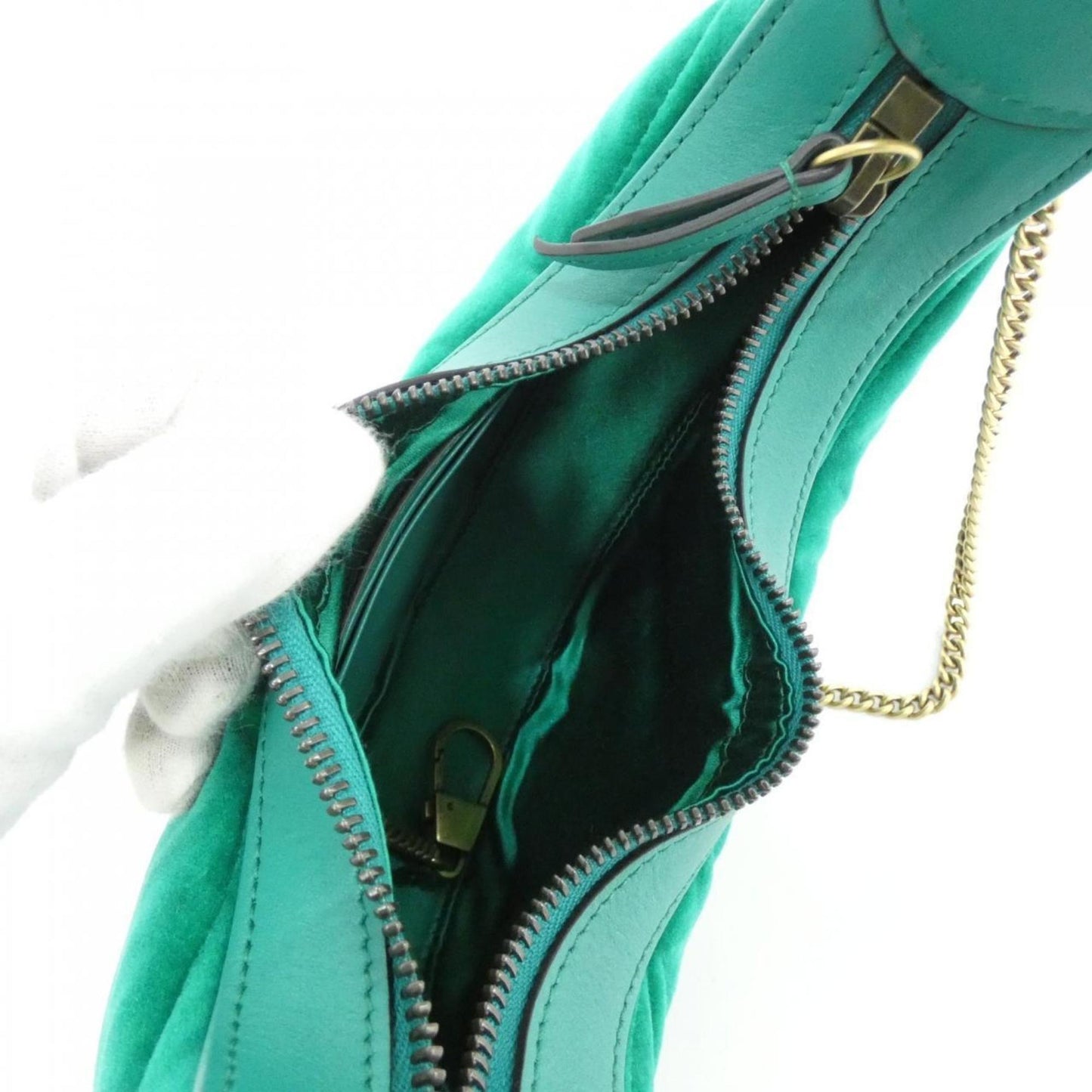 Gucci Green Velvet Shoulder Bag ( )