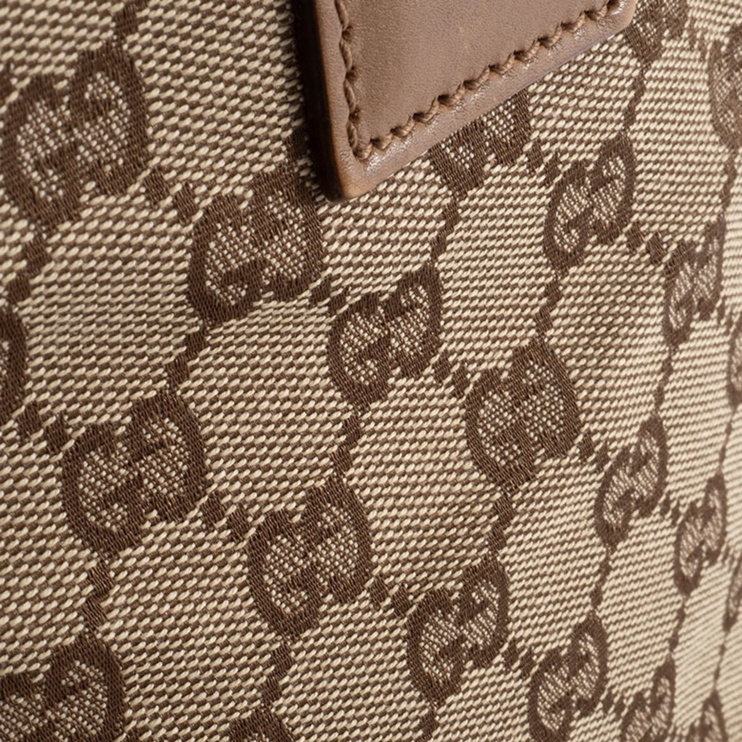 Gucci Gg Canvas Beige Brown Gg Canvas Leather Shoulder Bag ( )