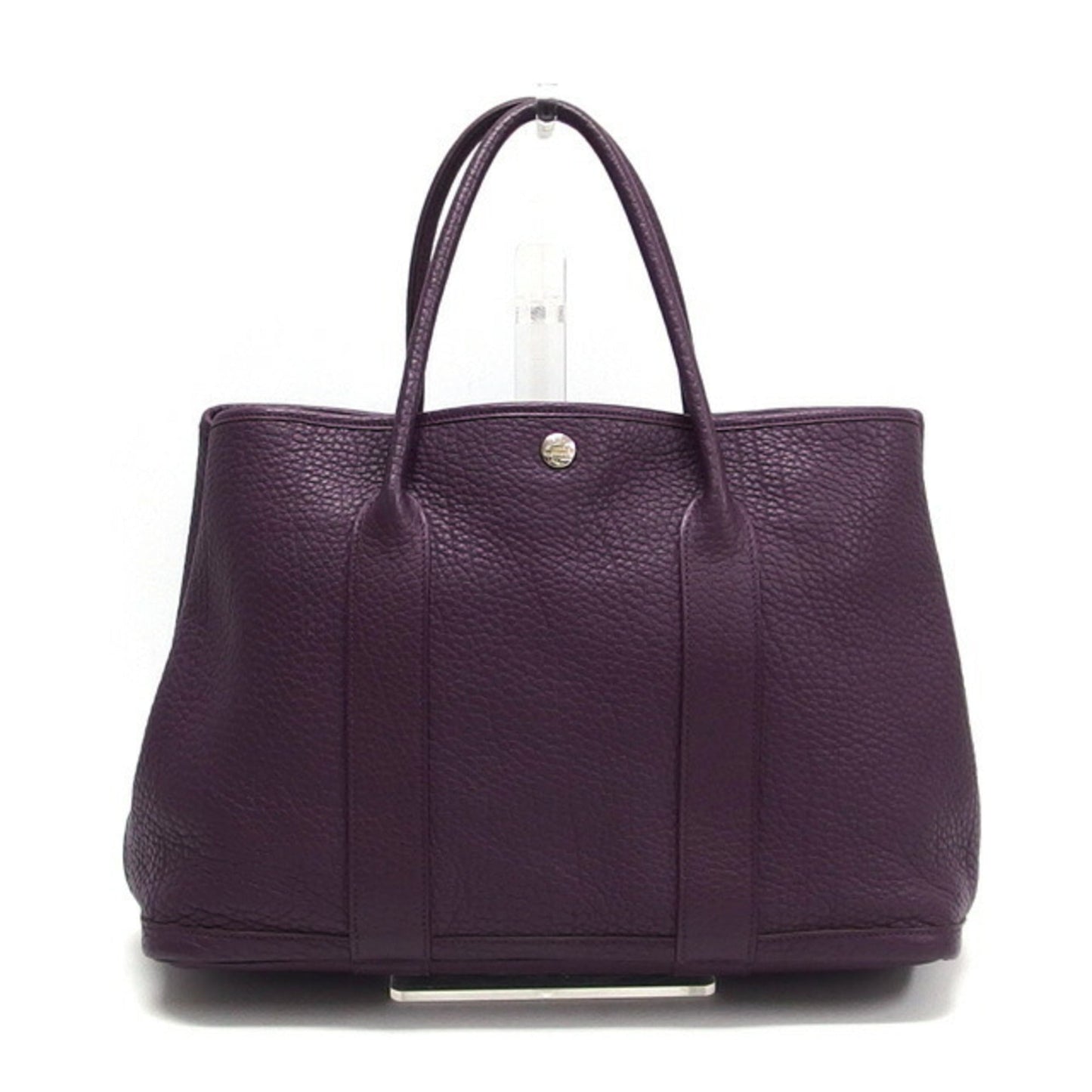 Hermes Purple Negonda Leather Handbag Tote Bag ( )