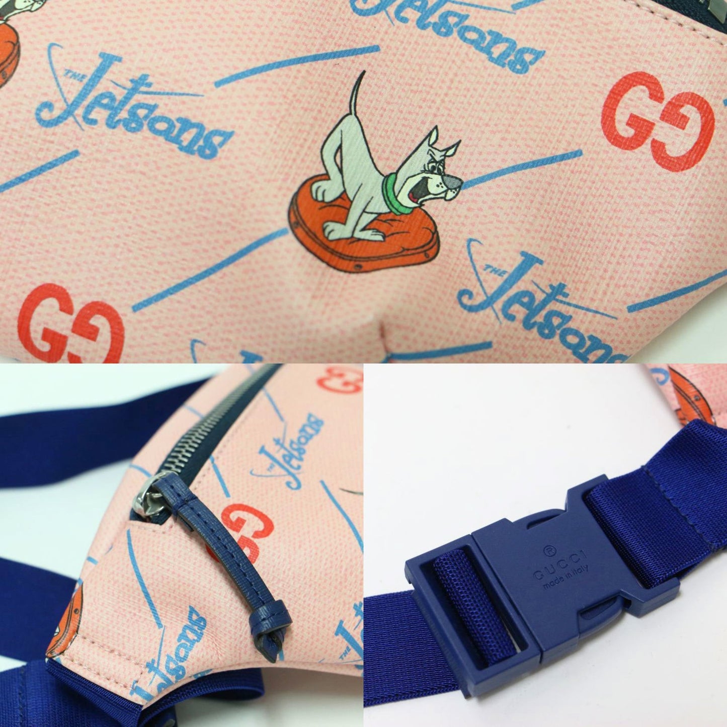 Gucci Blue Pink Leather Sling Bag ( )