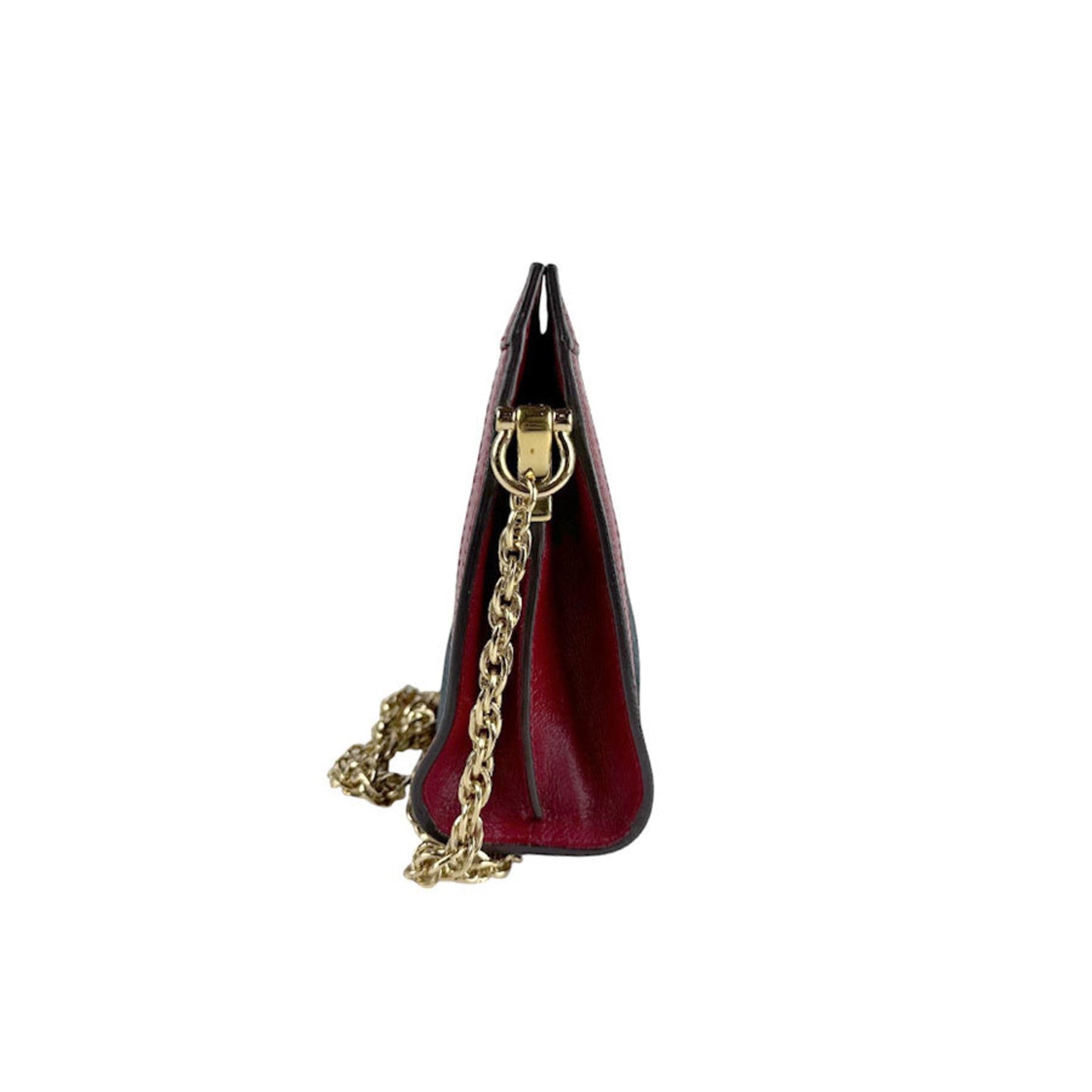 Gucci Dark Red Navy Suede Leather Shoulder Bag ( )