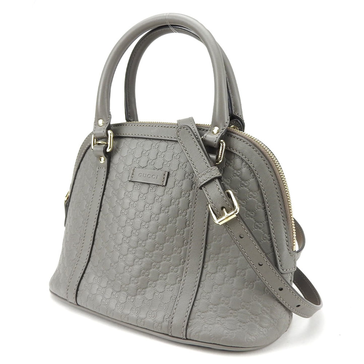 Gucci Gray Leather Handbag Shoulder Bag ( )