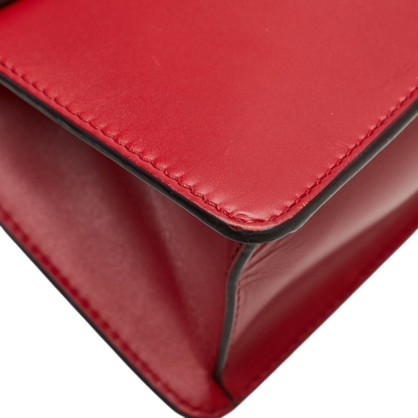 Gucci Navy Red Color Leather Shoulder Bag ( )